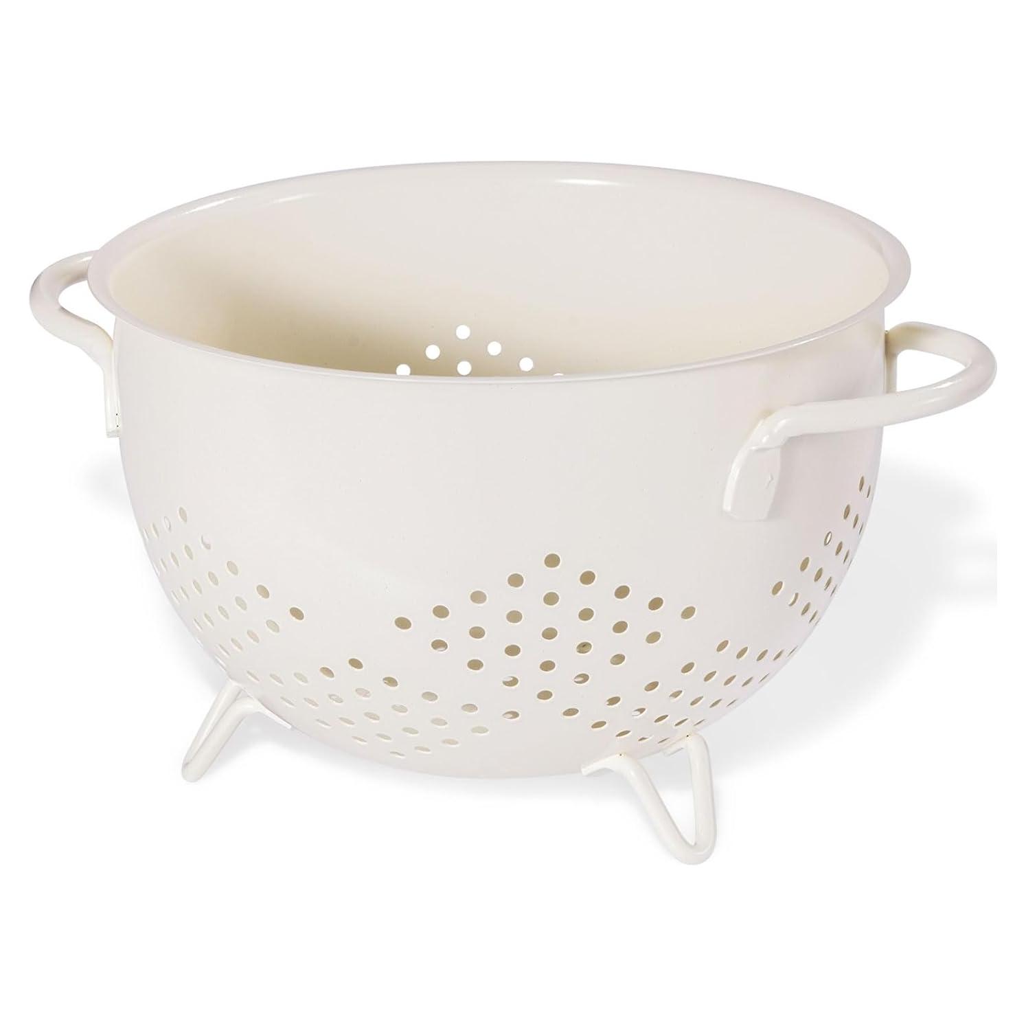 Colador de Metal BeFare 4.54L con Base y Doble Mango Crema