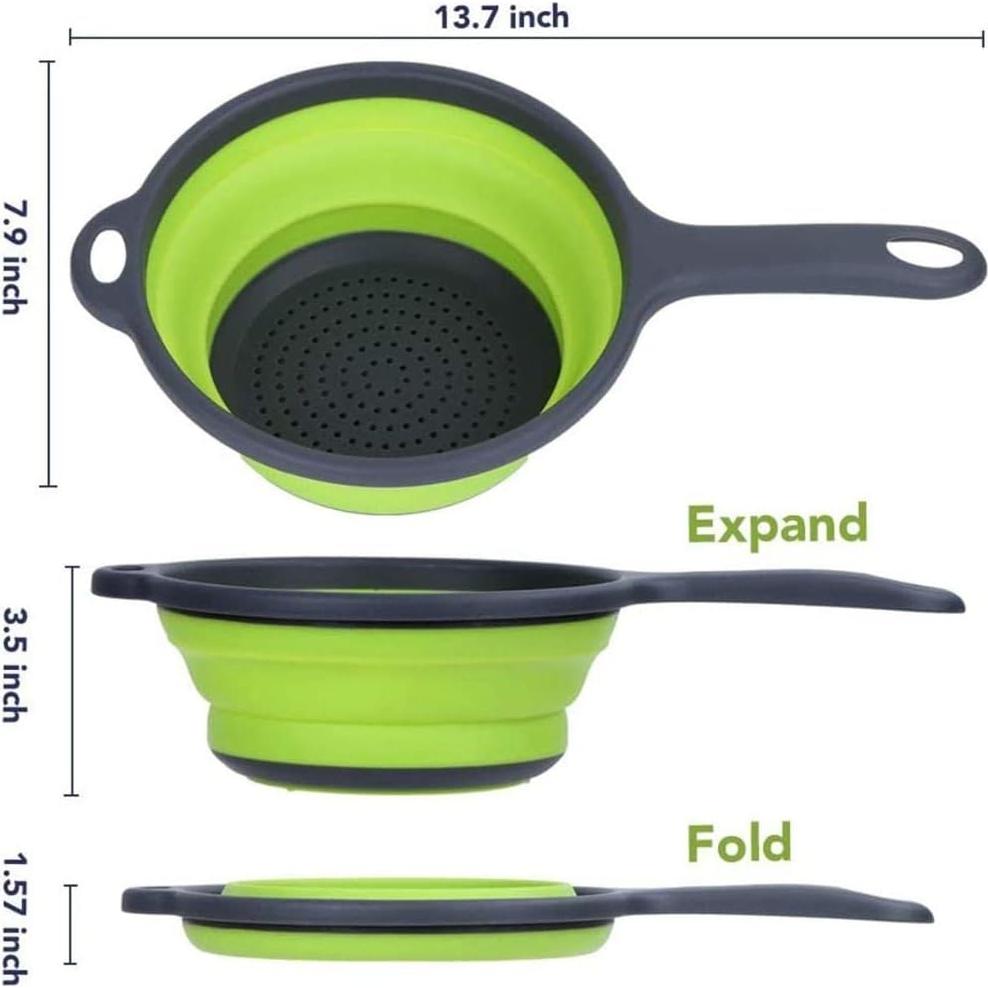 Colador Plegable de Silicona Vctitil 30x20cm Rojo