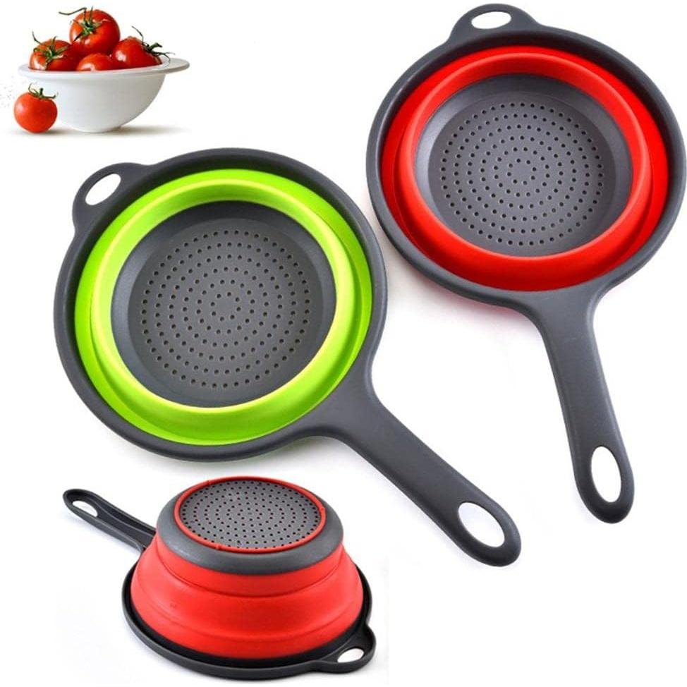 Colador Plegable de Silicona Vctitil 30x20cm Rojo