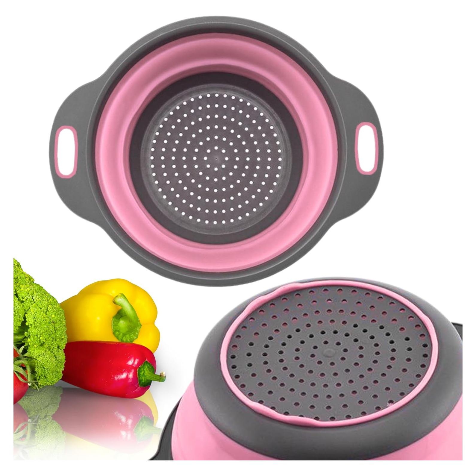 Colador de Silicona Plegable YARRD Rosa 24.6x22.1 cm