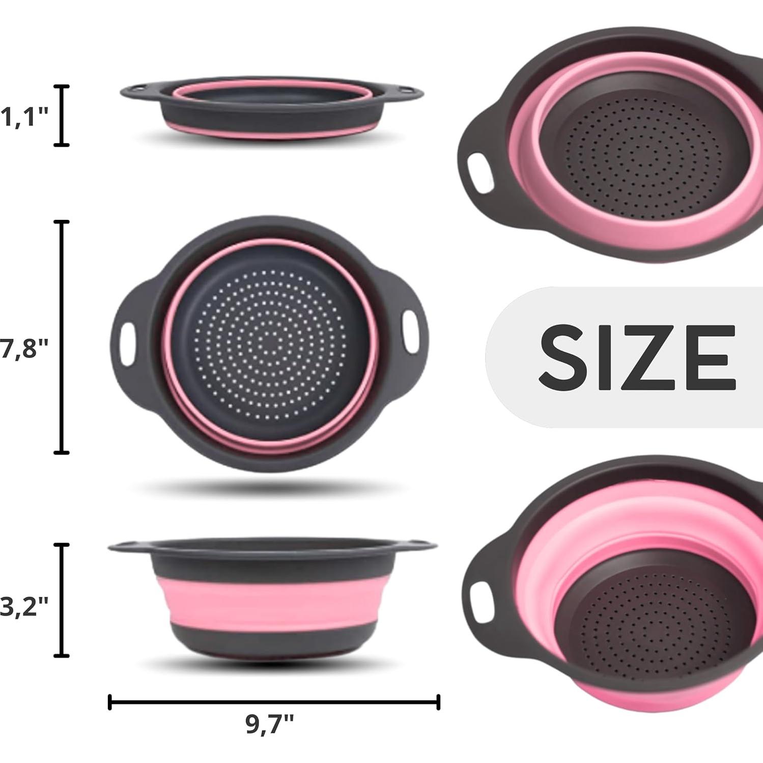 Colador de Silicona Plegable YARRD Rosa 24.6x22.1 cm