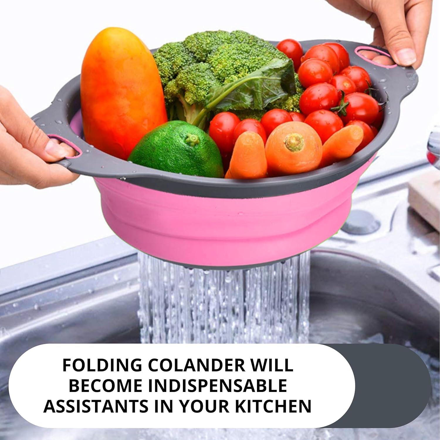 Colador de Silicona Plegable YARRD Rosa 24.6x22.1 cm
