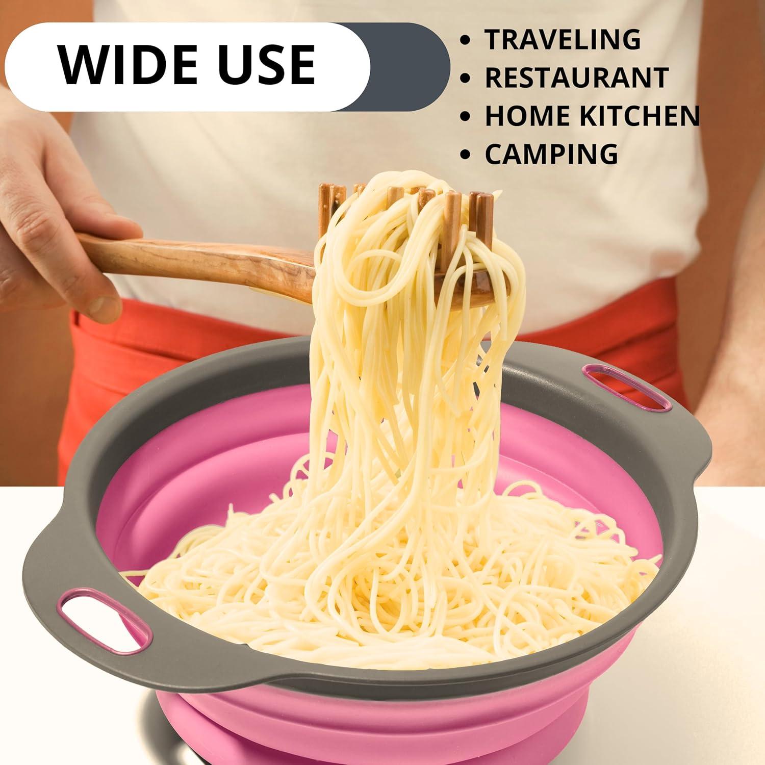 Colador de Silicona Plegable YARRD Rosa 24.6x22.1 cm