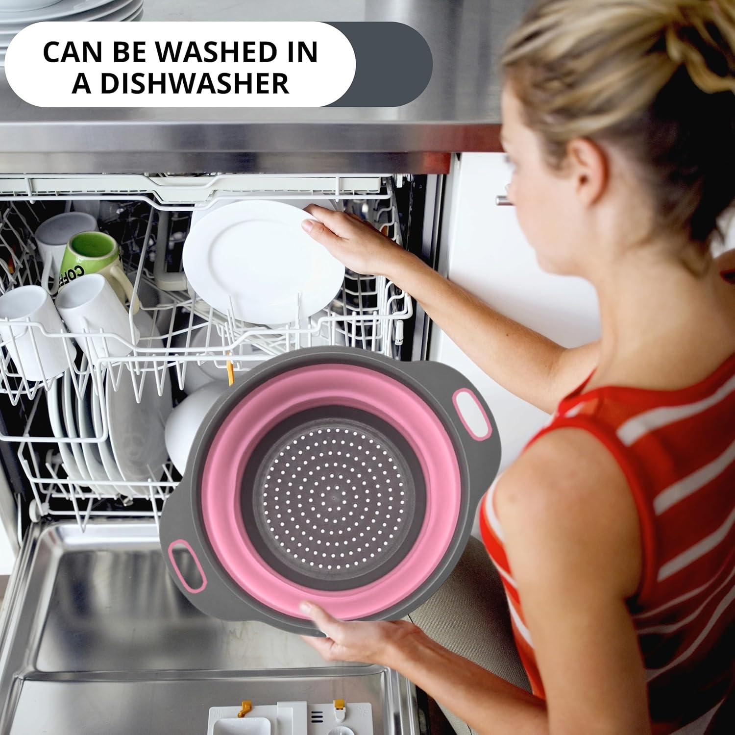 Colador de Silicona Plegable YARRD Rosa 24.6x22.1 cm