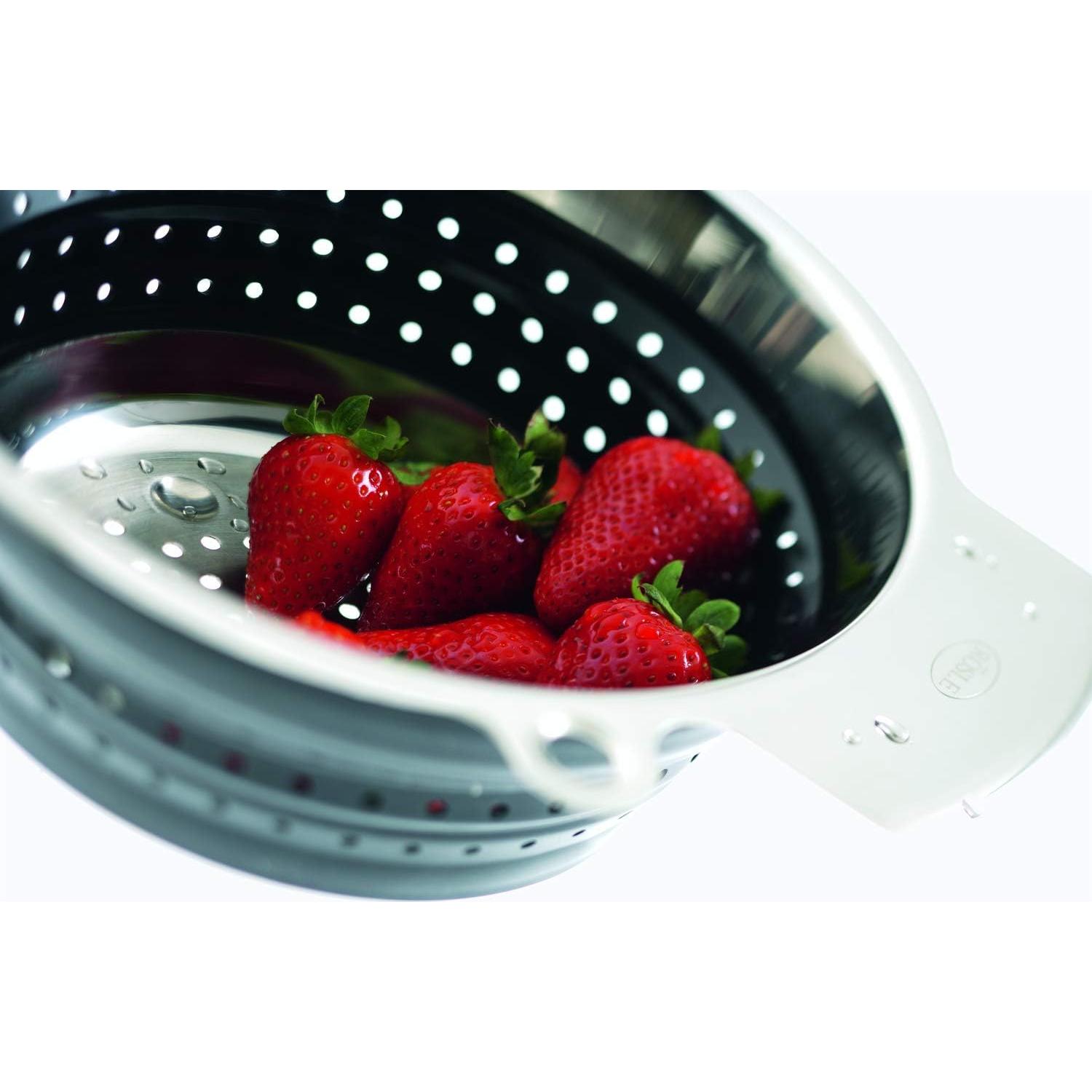 Colador Plegable Rösle de Acero Inoxidable 25.4 cm Negro