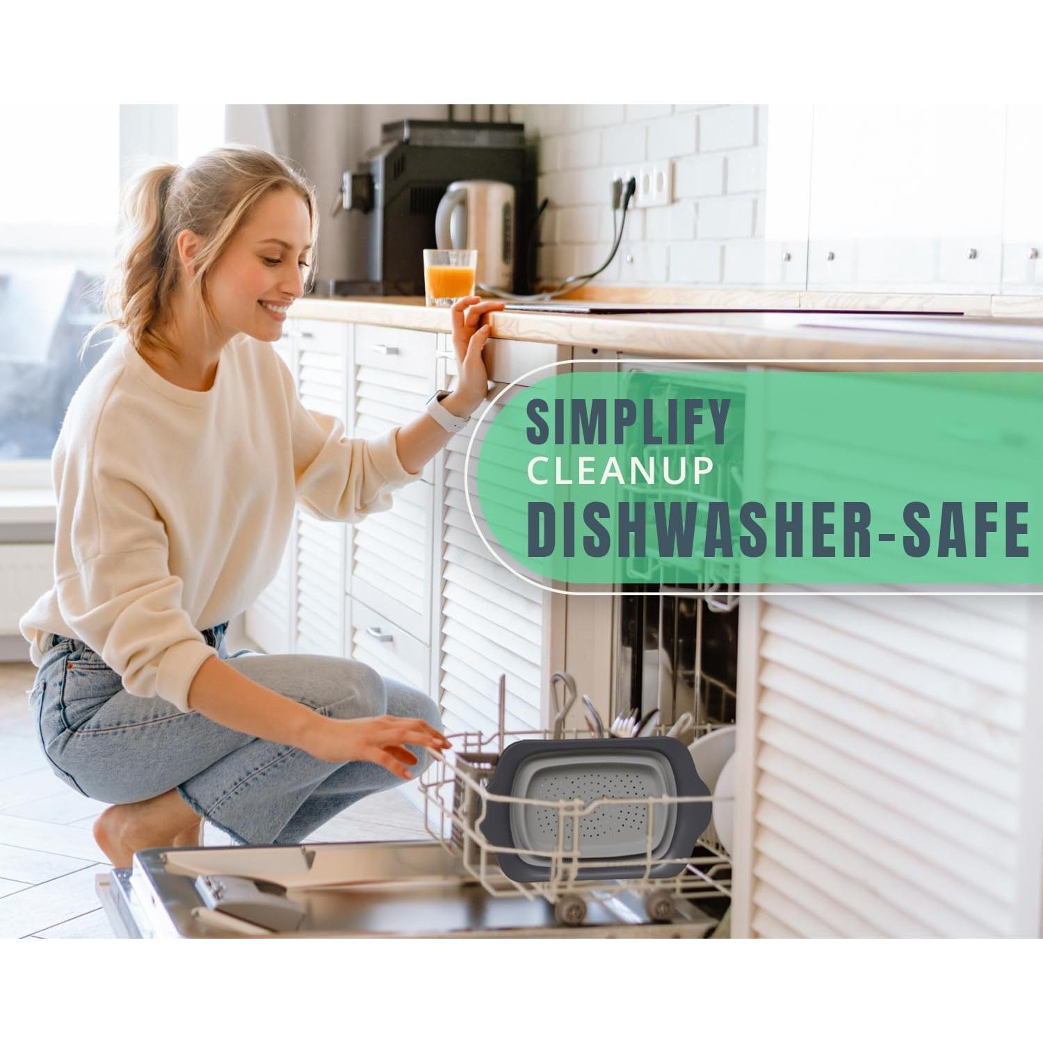 Colador Plegable Comfify XL 6 Cuartos Gris - Silicona Duradera