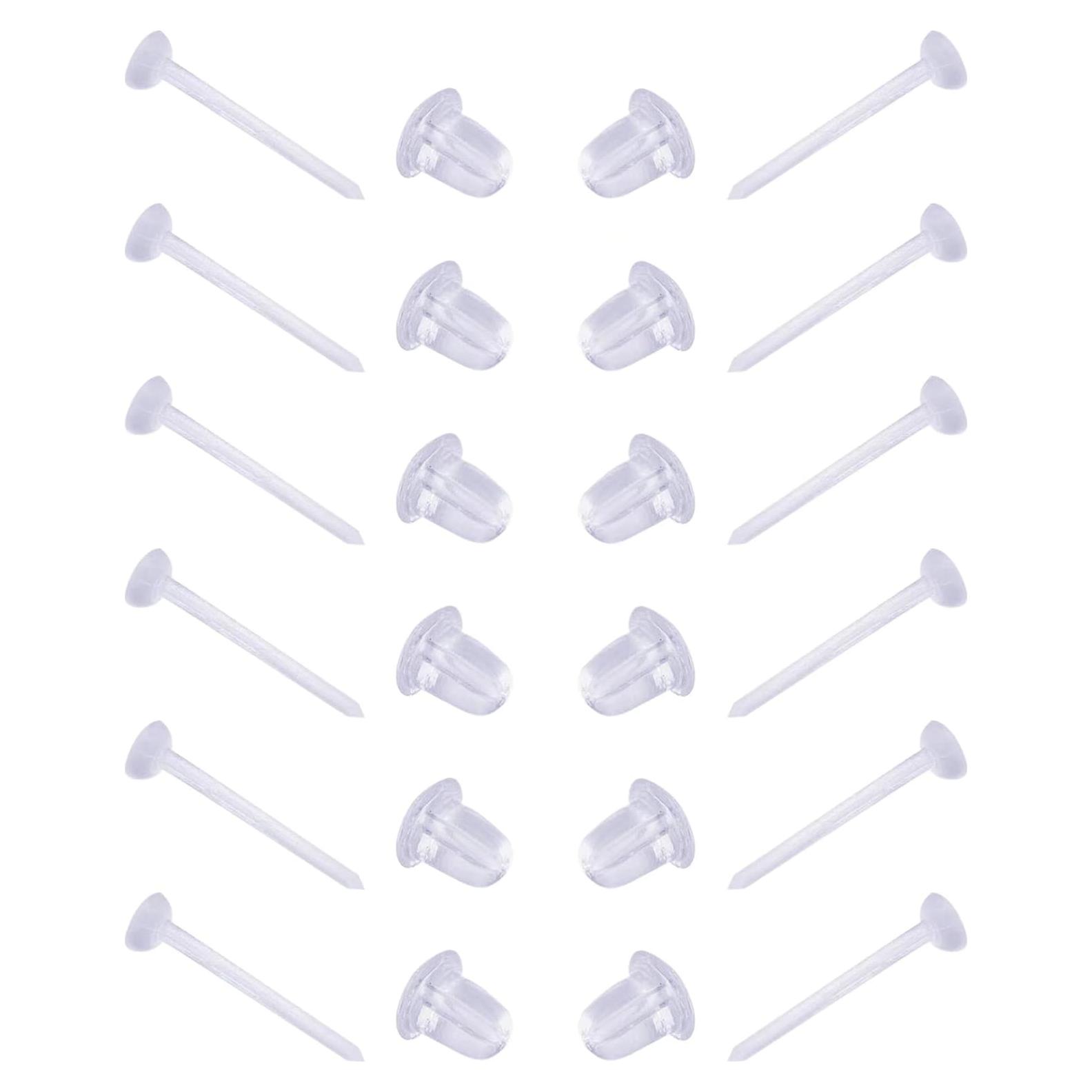 Pendientes Transparentes DSOMHZ 3mm para Oídos Sensibles 100 Pzas