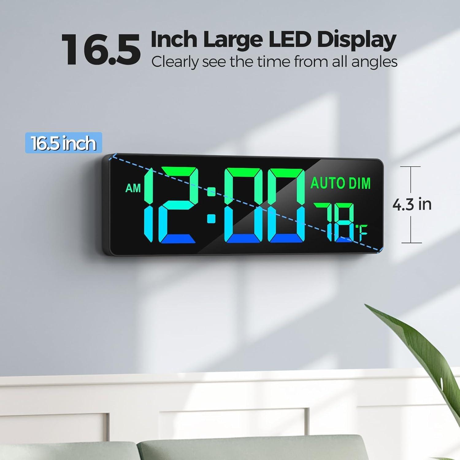 Reloj Digital de Pared REACHER 43.9x16.2 cm con Temporizador