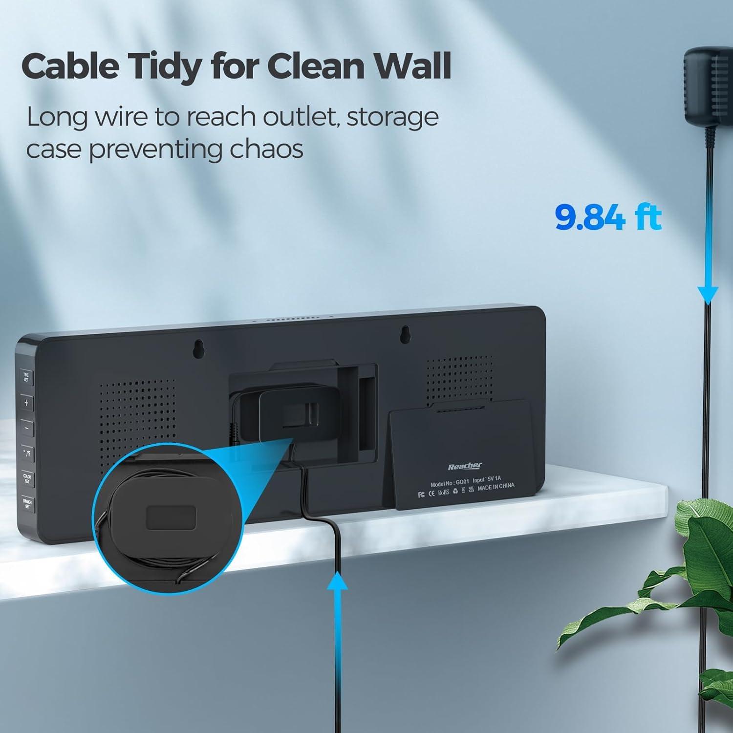 Reloj Digital de Pared REACHER 43.9x16.2 cm con Temporizador