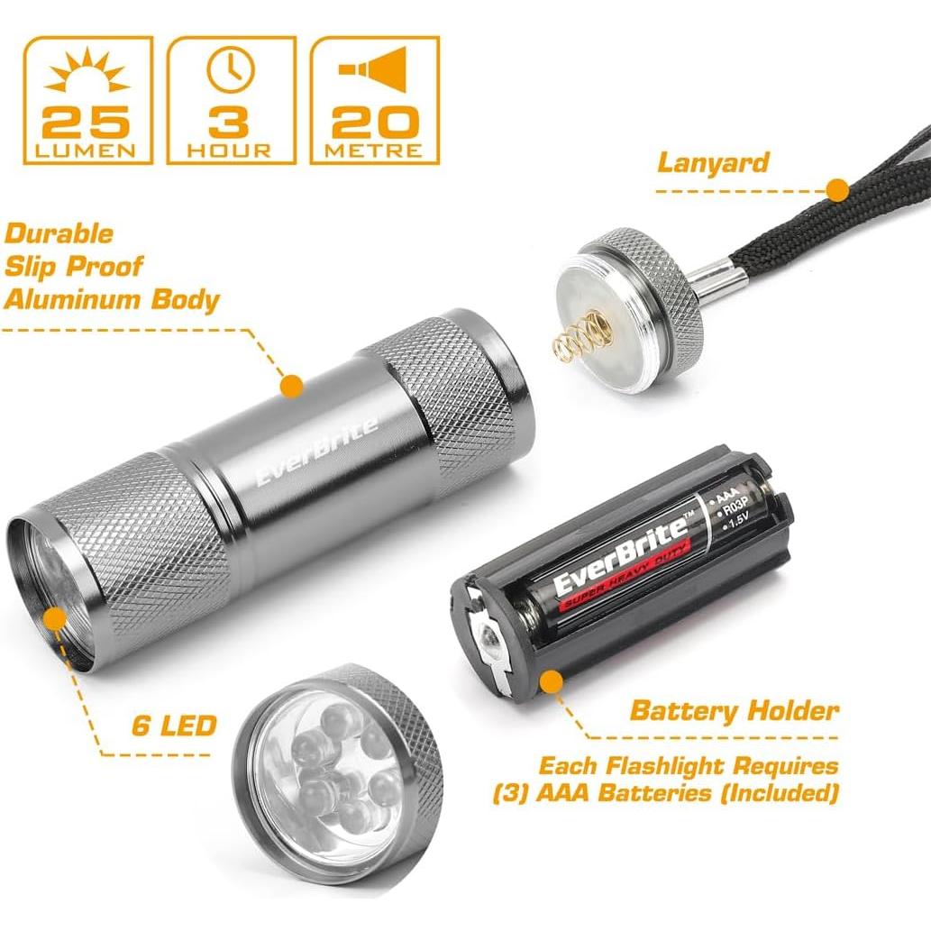 Conjunto de 18 Linternas LED Mini EverBrite con Baterías AAA