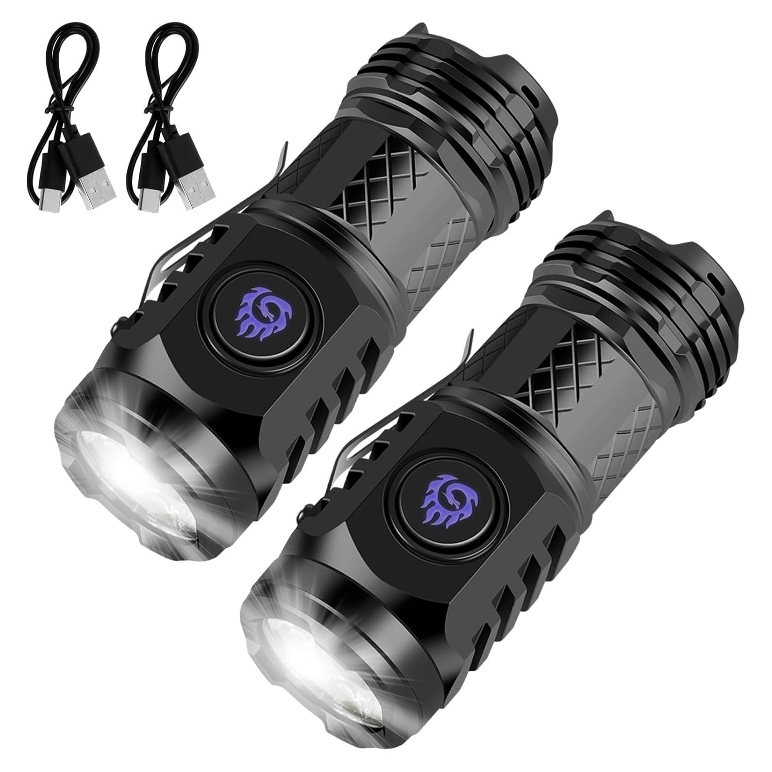 Mini Linterna LED NEMTMCUA 5 Modos Impermeable IPX4 Negro