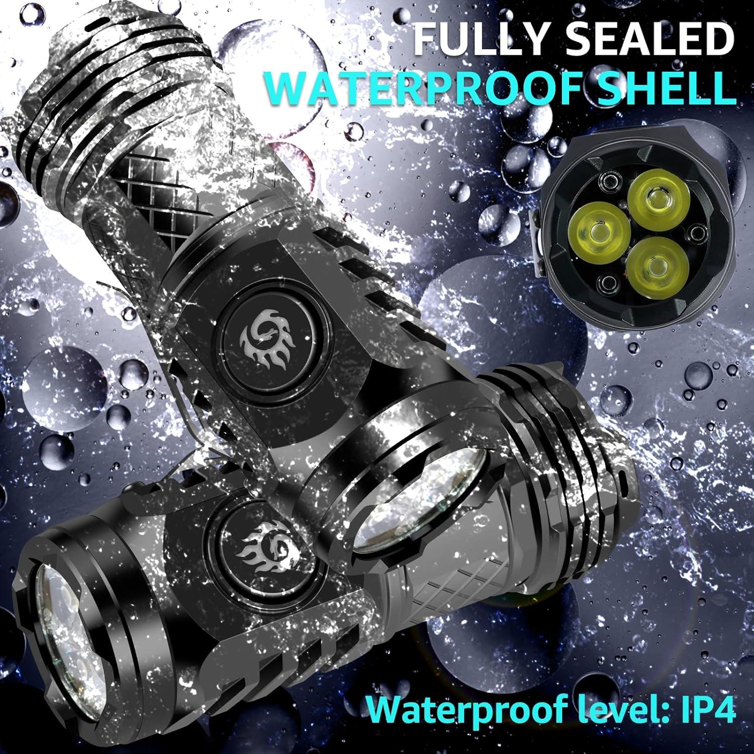 Mini Linterna LED NEMTMCUA 5 Modos Impermeable IPX4 Negro