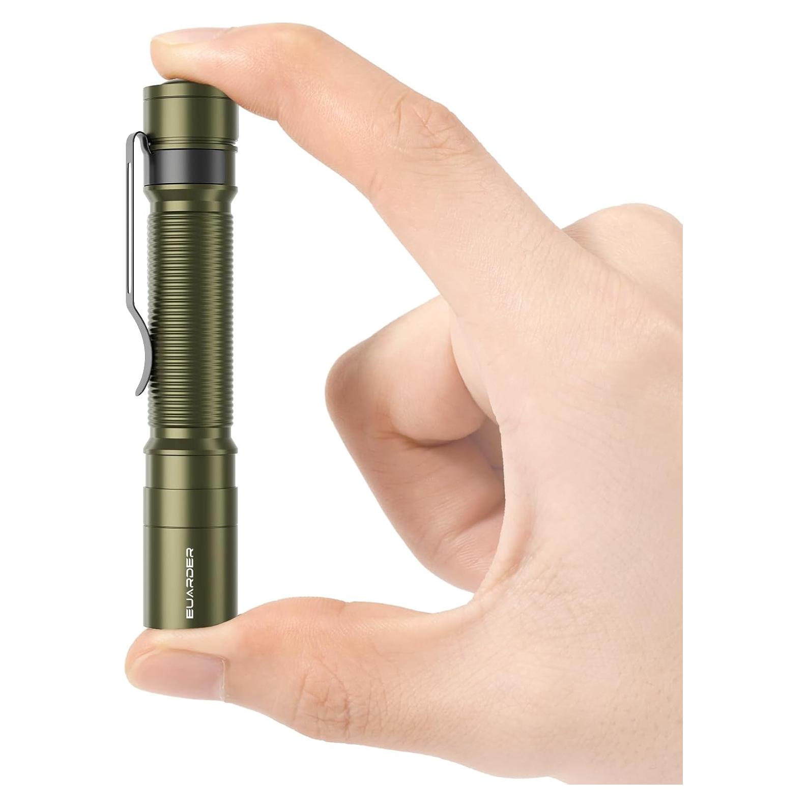 Mini Linterna LED EUARDER 200 Lúmenes Verde Compacta