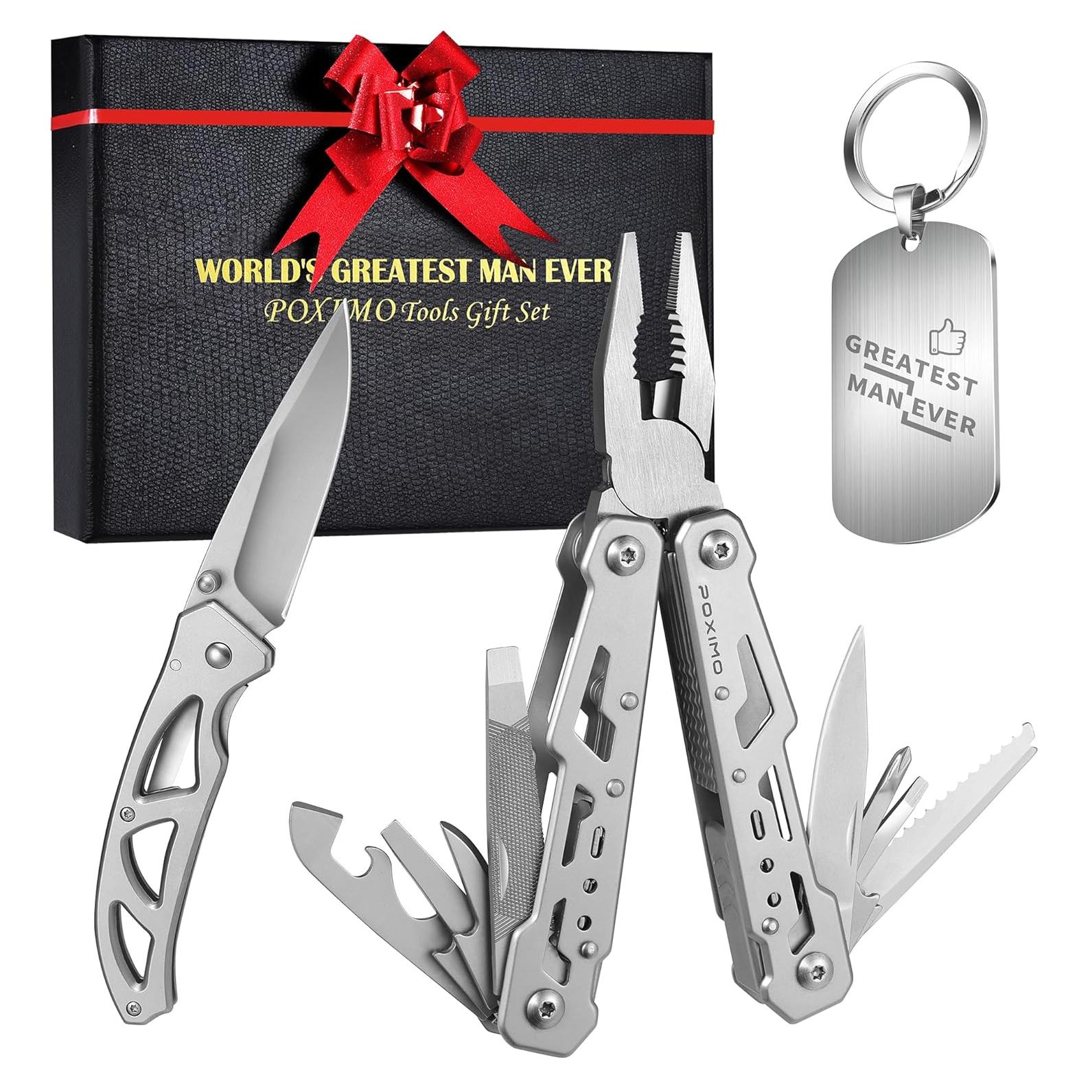 Juego de Herramientas 3-en-1 POXIMO - Pinzas 14-en-1, Cuchillo y Etiqueta