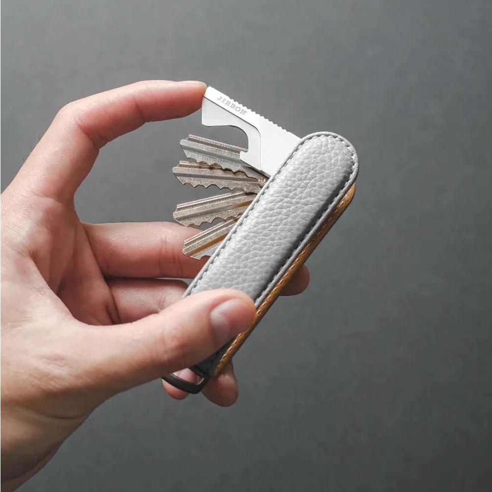 Multiherramienta EDC Jibbon 5 en 1 de acero inoxidable blanca