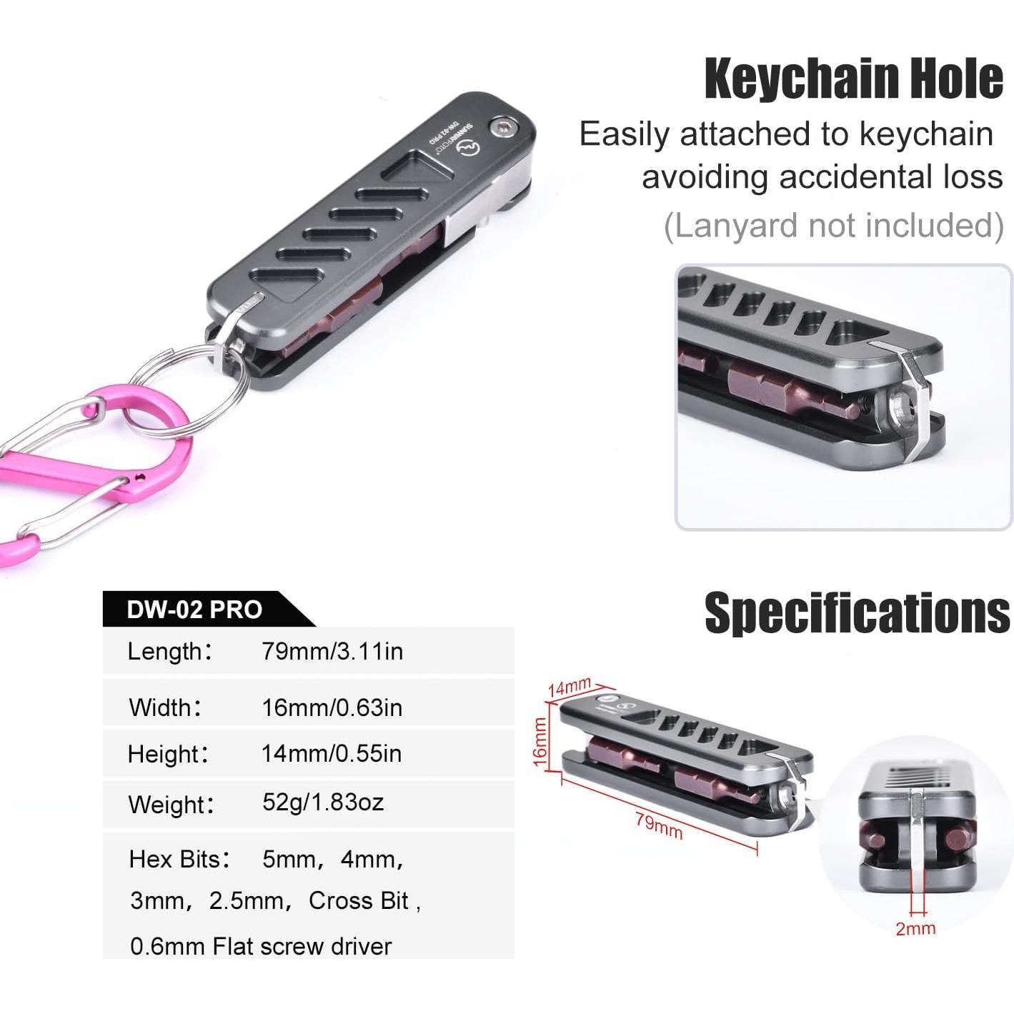 Juego de Herramientas Plegables DW-02 PRO 6 en 1 Allen y Destornillador