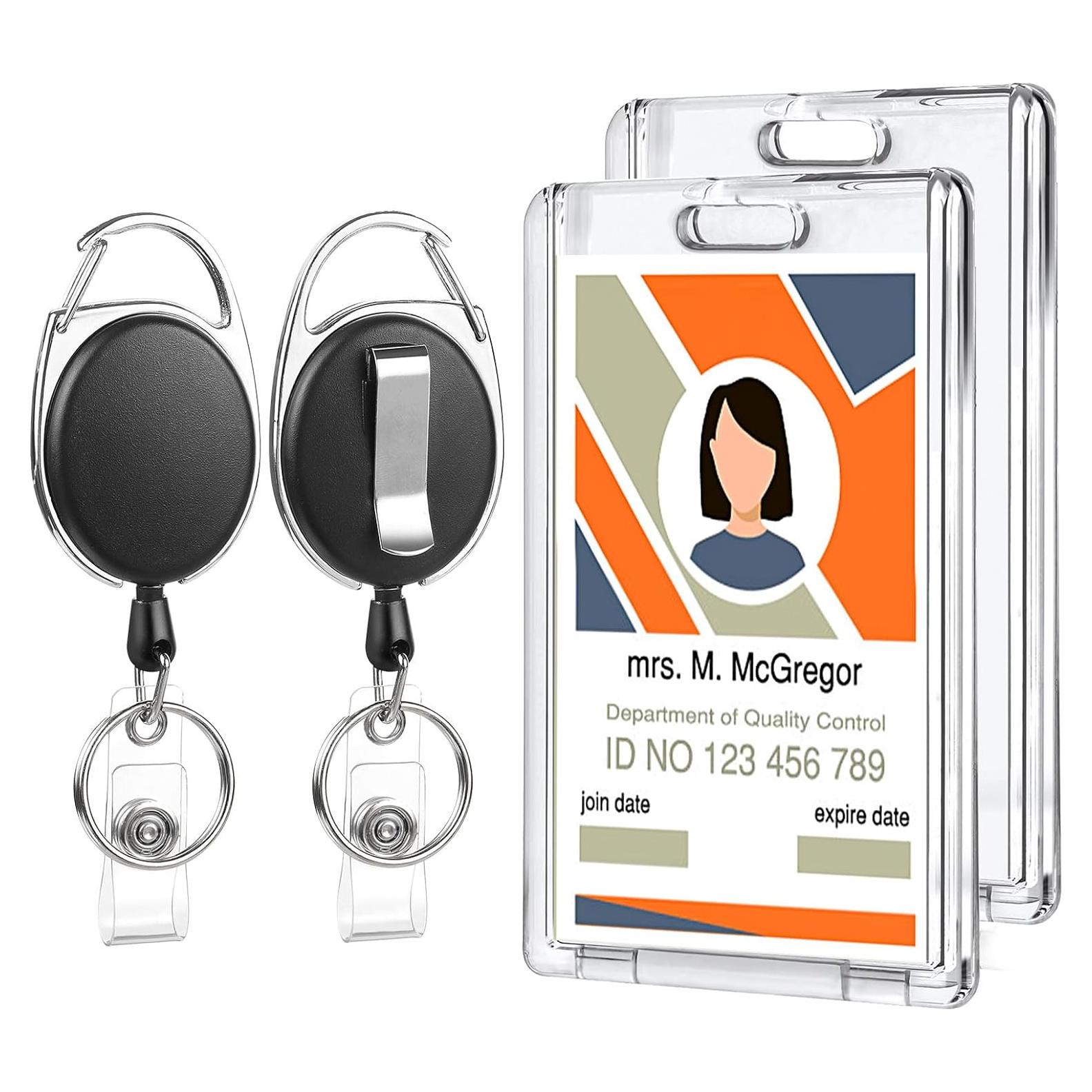 Set de 2 Portatarjetas Retráctiles Acrílico BESARME 94.7g