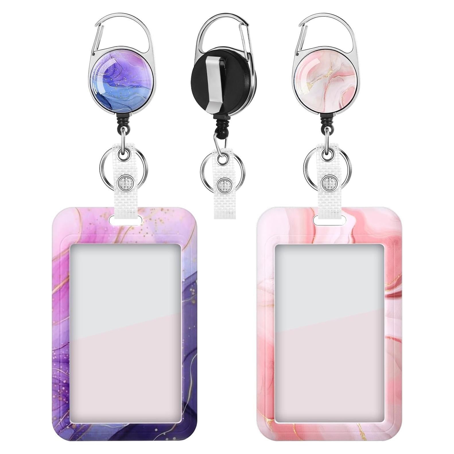 Portatarjetas Retráctiles BESARME 2 Pack con Clip y Soporte ID