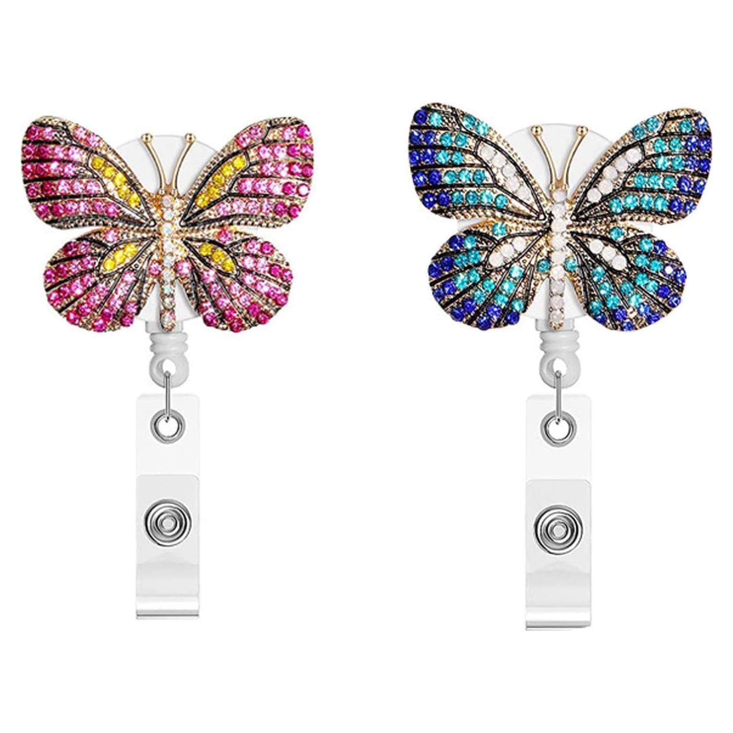 Portadores de Insignia Retráctiles WLngtv con Diseño Mariposa