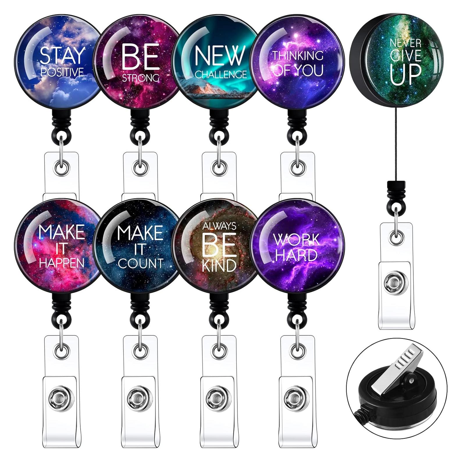 Portatarjetas Retráctil Zonon 9 Piezas Motivacionales Multicolor