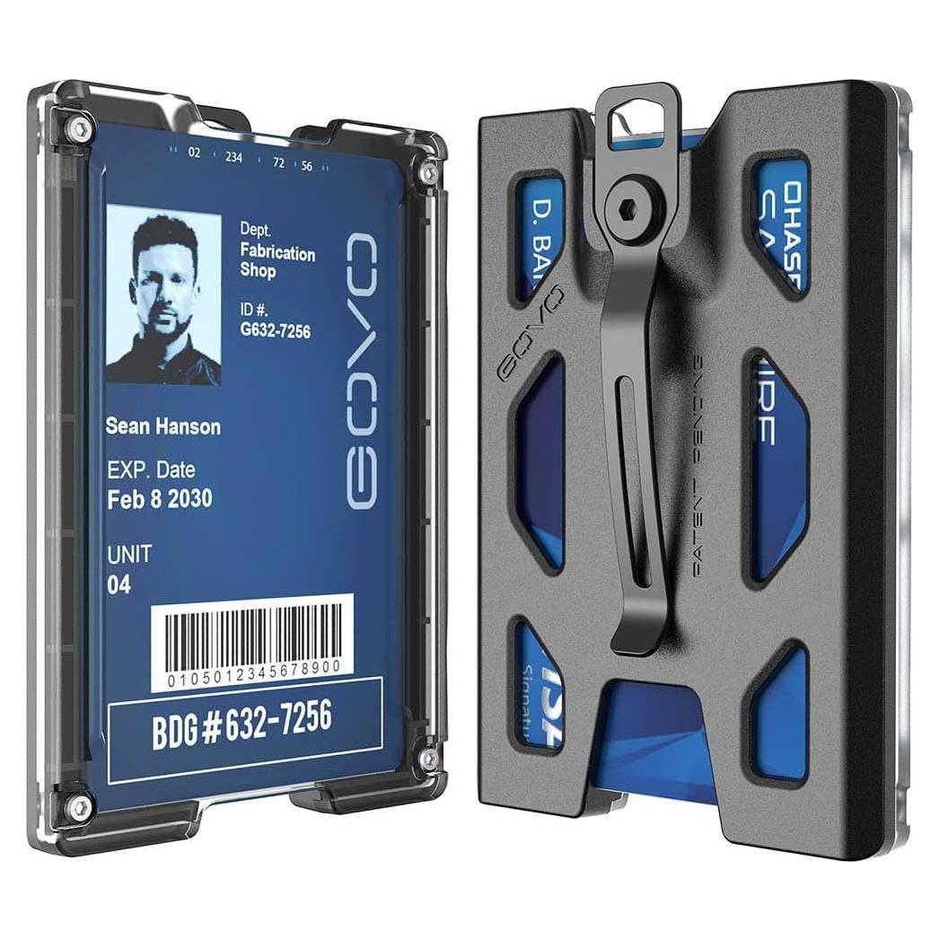 Portatarjetas GOVO T4 Negro - Policarbonato con Clip de Metal