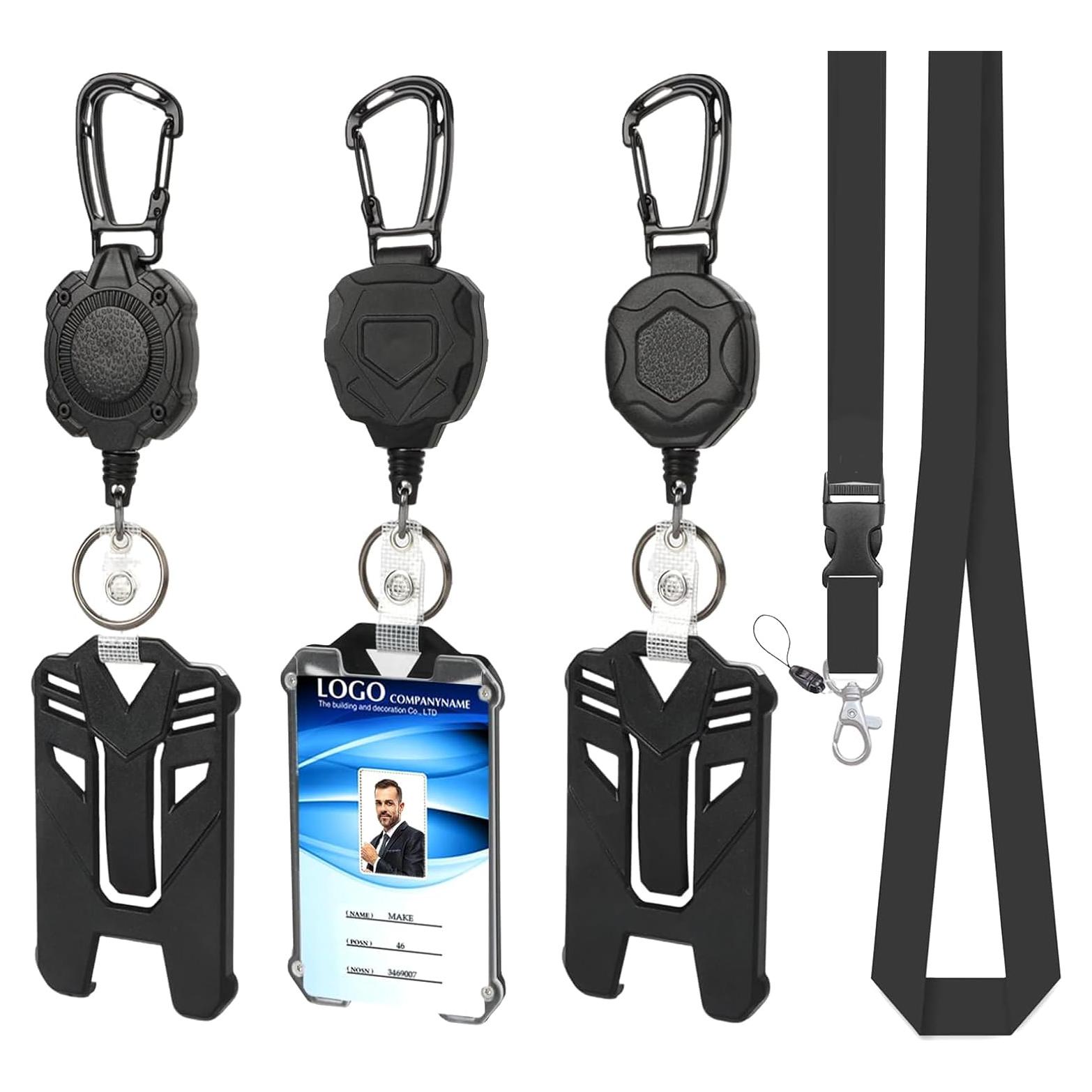 Portatarjetas retráctil L-Rover 7777 con 3 cordones de seguridad