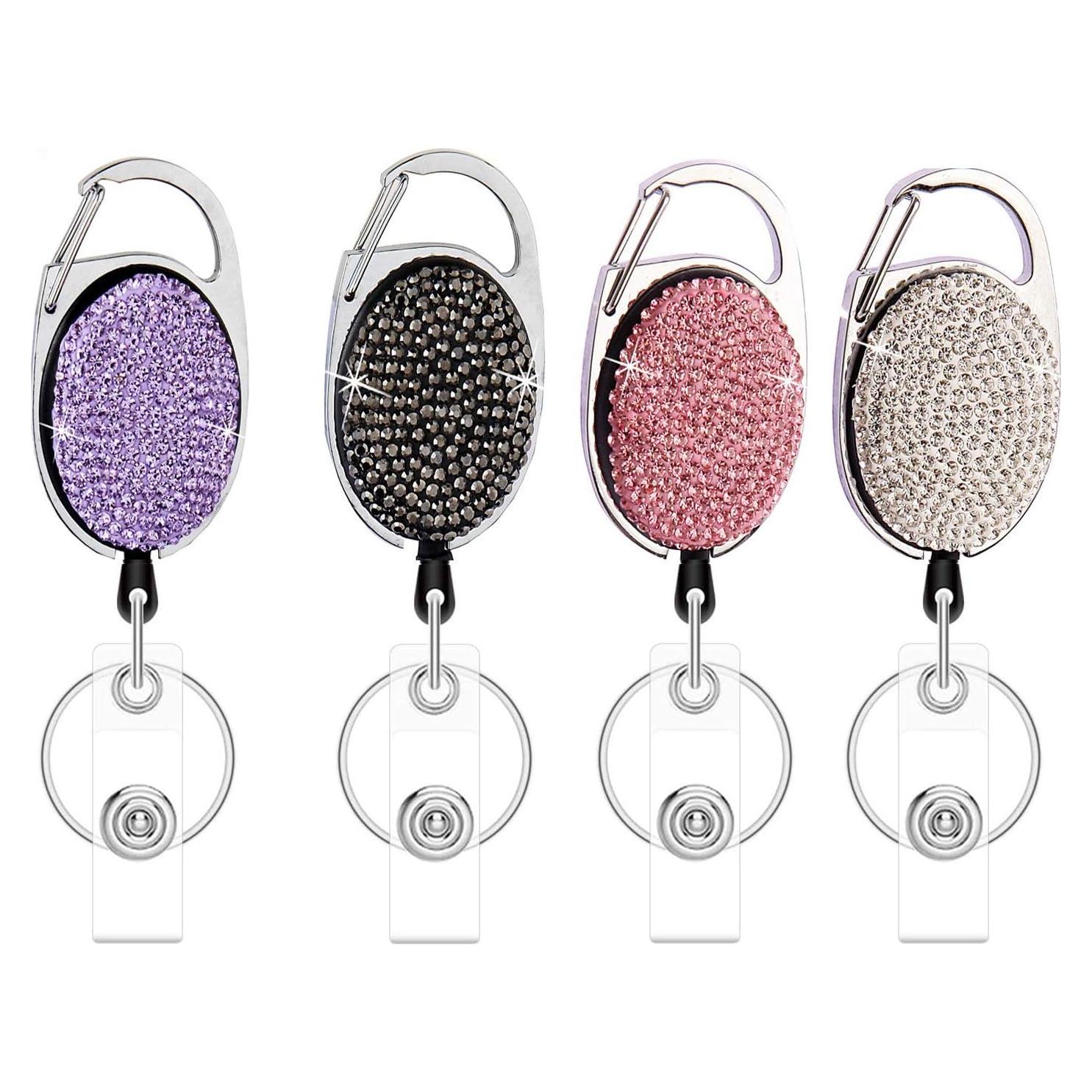 Soportes de Insignias Retráctiles WedFeir - 4 Piezas Brillantes