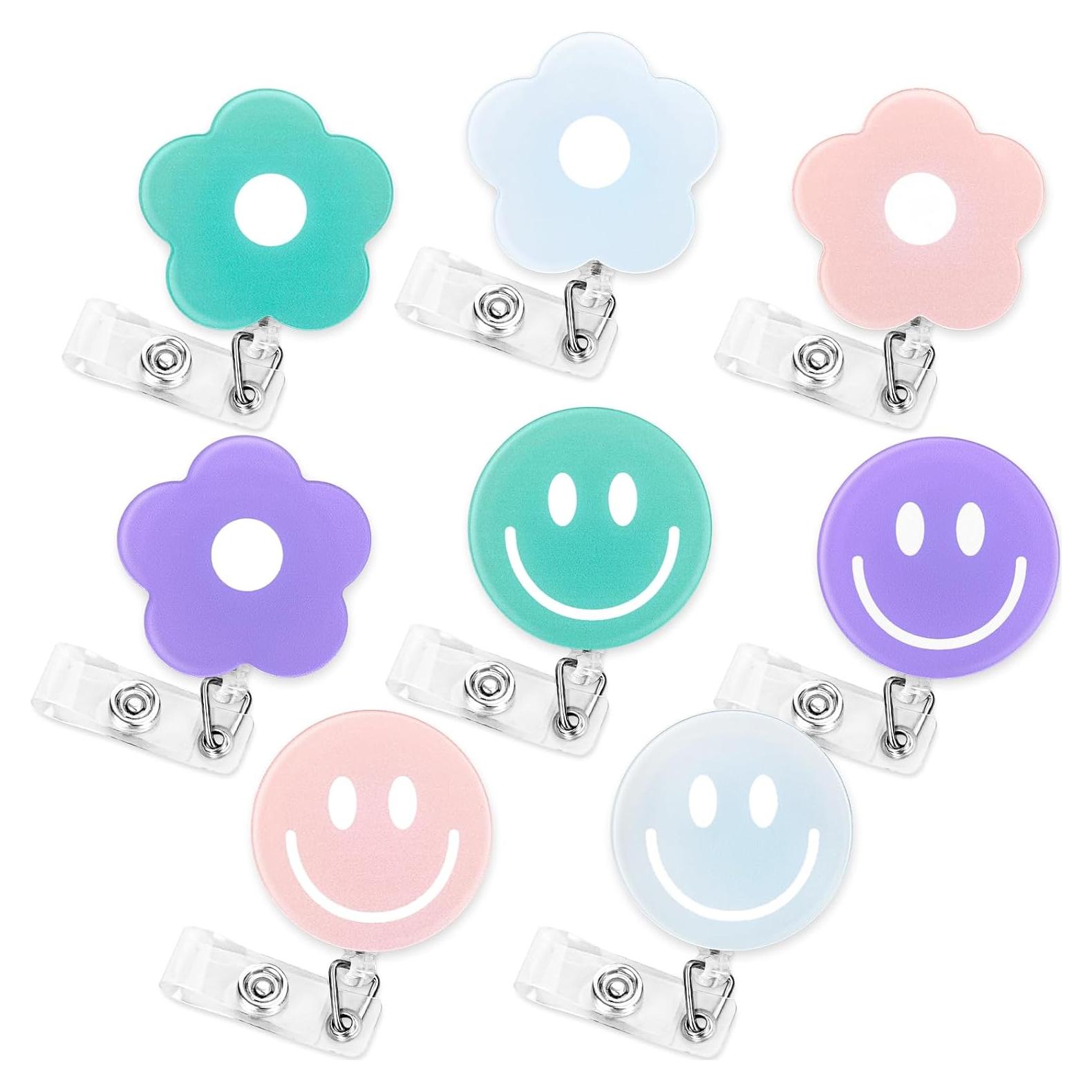 Portadores de Insignia Retráctiles Whaline 8 Piezas Floral