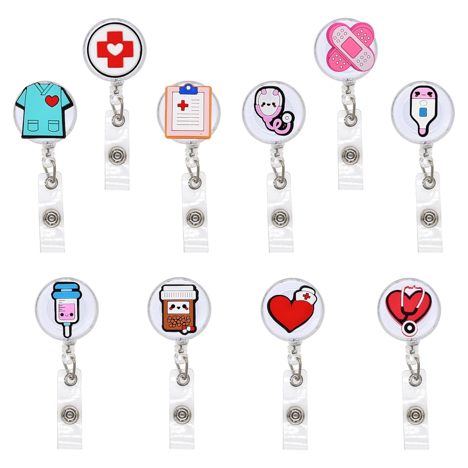 Paquete de 10 Soportes de Insignia Retráctiles YEALQUE