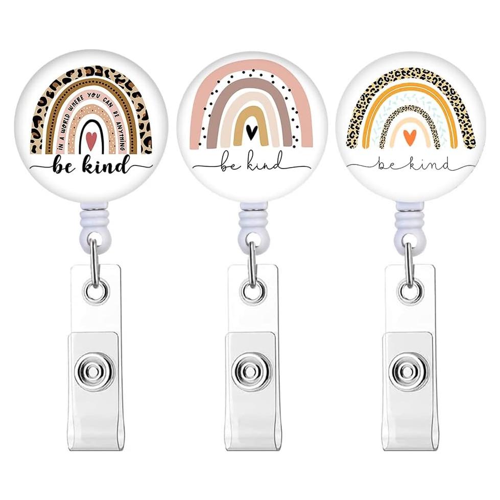 Clip de Insignia Retráctil QIYUSHRY 3 Paquetes Arcoíris