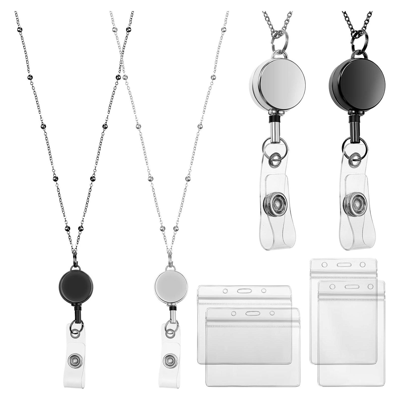 Cinta para Insignias Retráctil Outus 2 Piezas Acero Inoxidable