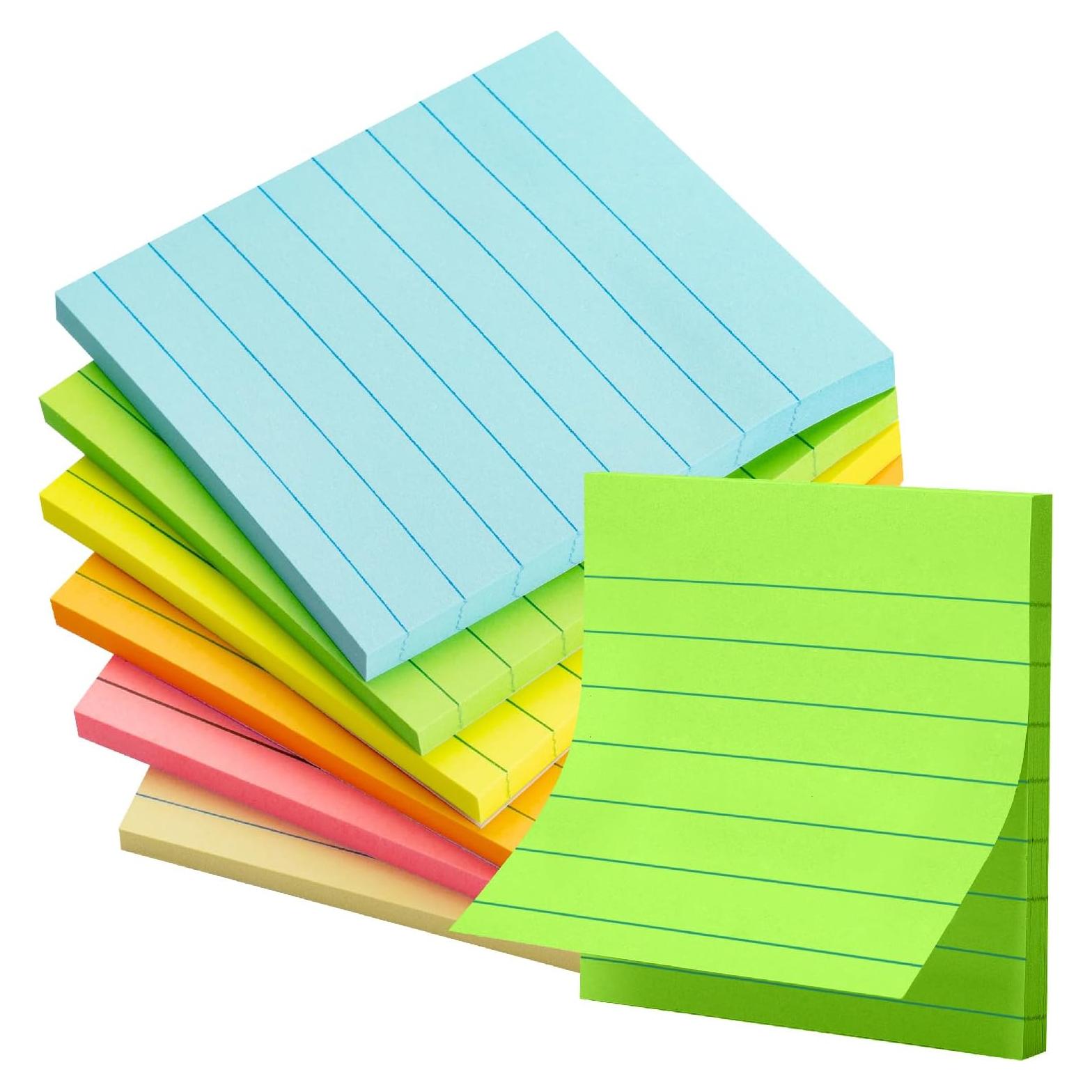 Notas Adhesivas Rayadas Mr. Pen - 7.62 cm, 6 Blocs, 270 Hojas