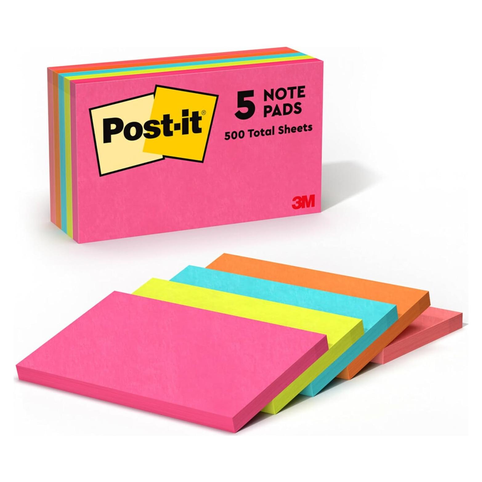 Notas Post-it Poptimista 7.6x12.7 cm 5 Blocs 100 Hojas