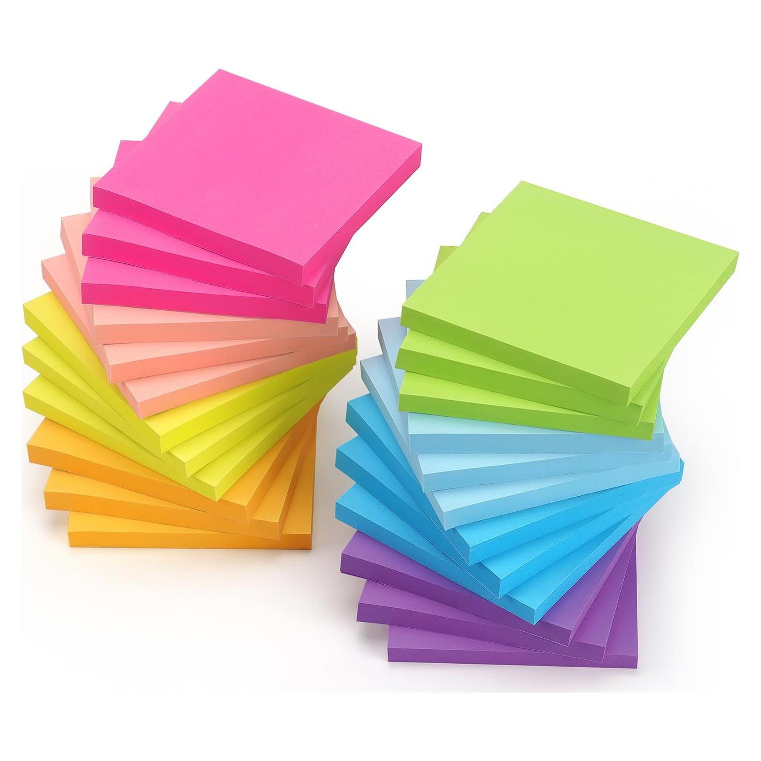 Bloc de Notas Adhesivas Compra Temprana 24 Colores Brillantes 7.62 cm