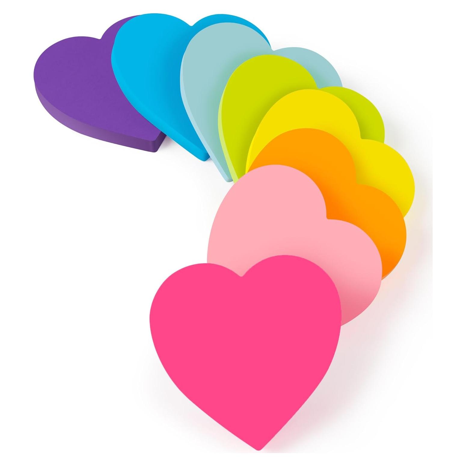 Notas Adhesivas Corazón TKTB 7.62x7.62 cm 8 Bloc 82 Hojas