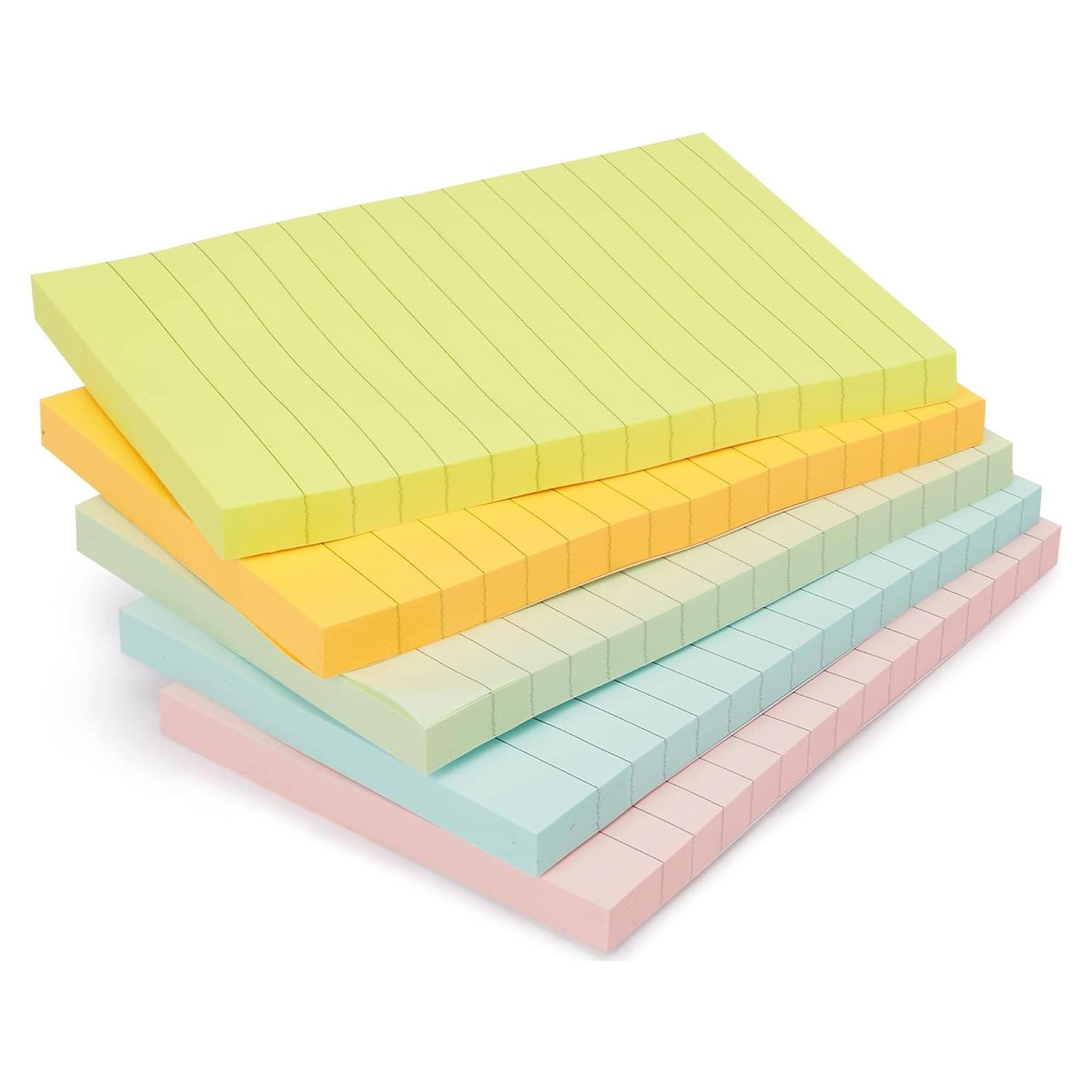 Notas Adhesivas Amazon Basics 10x15 cm, Paquete de 5, 500 Hojas