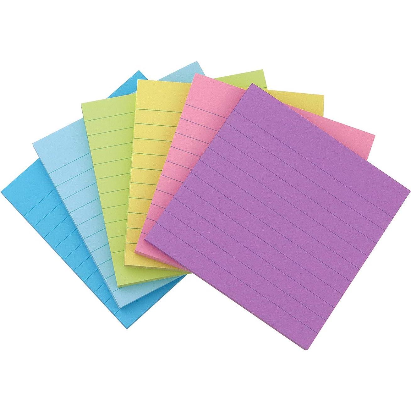 Notas Adhesivas Rayadas Early Buy 10x10 cm 6 Colores Caramelo