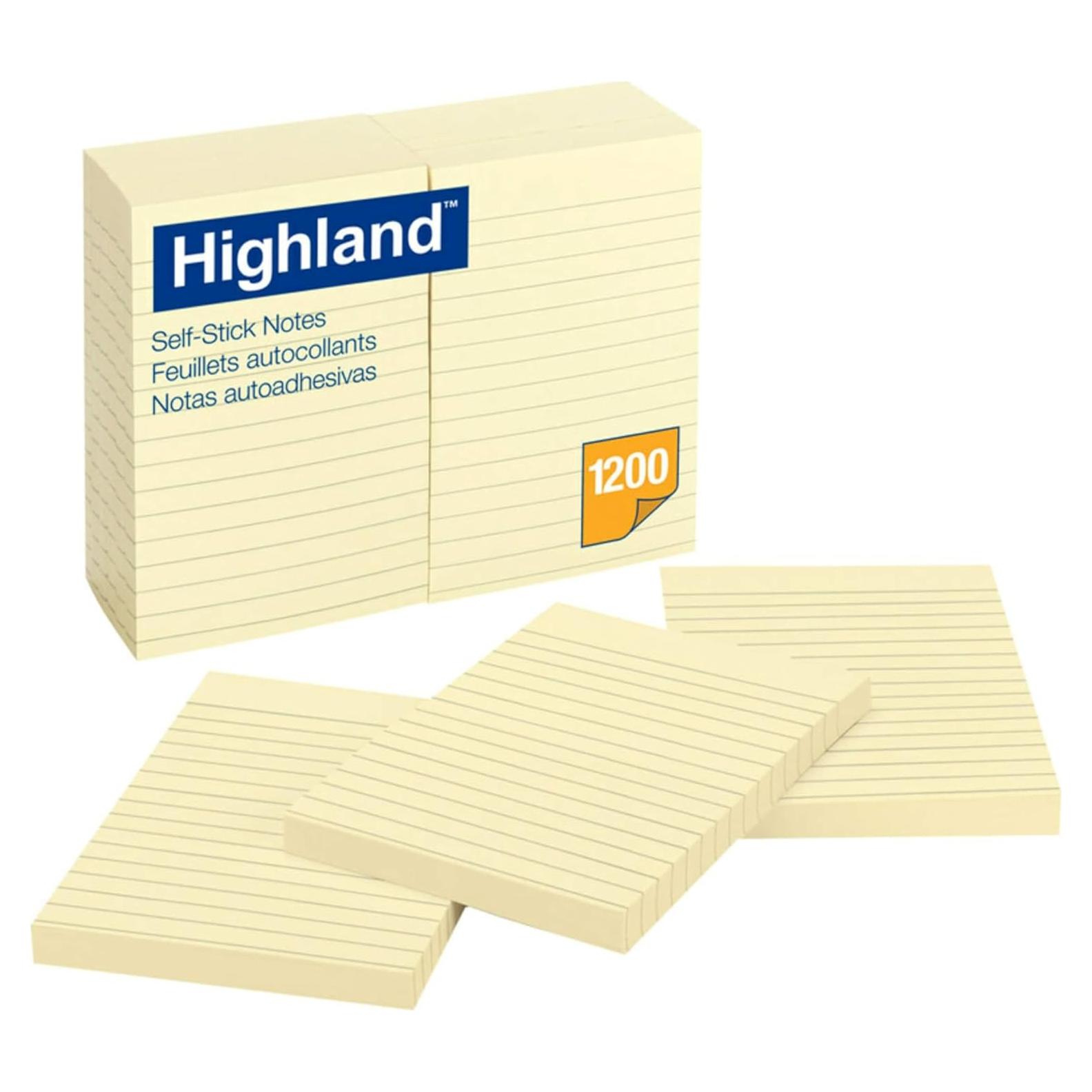 Notas autoadhesivas Highland 10x15 cm Amarillo 1200 hojas