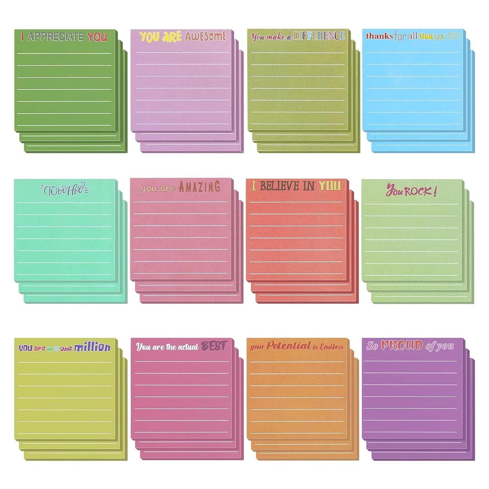 36 Notas Adhesivas Motivacionales TINSKY 7.62x7.62cm Colores Vivos