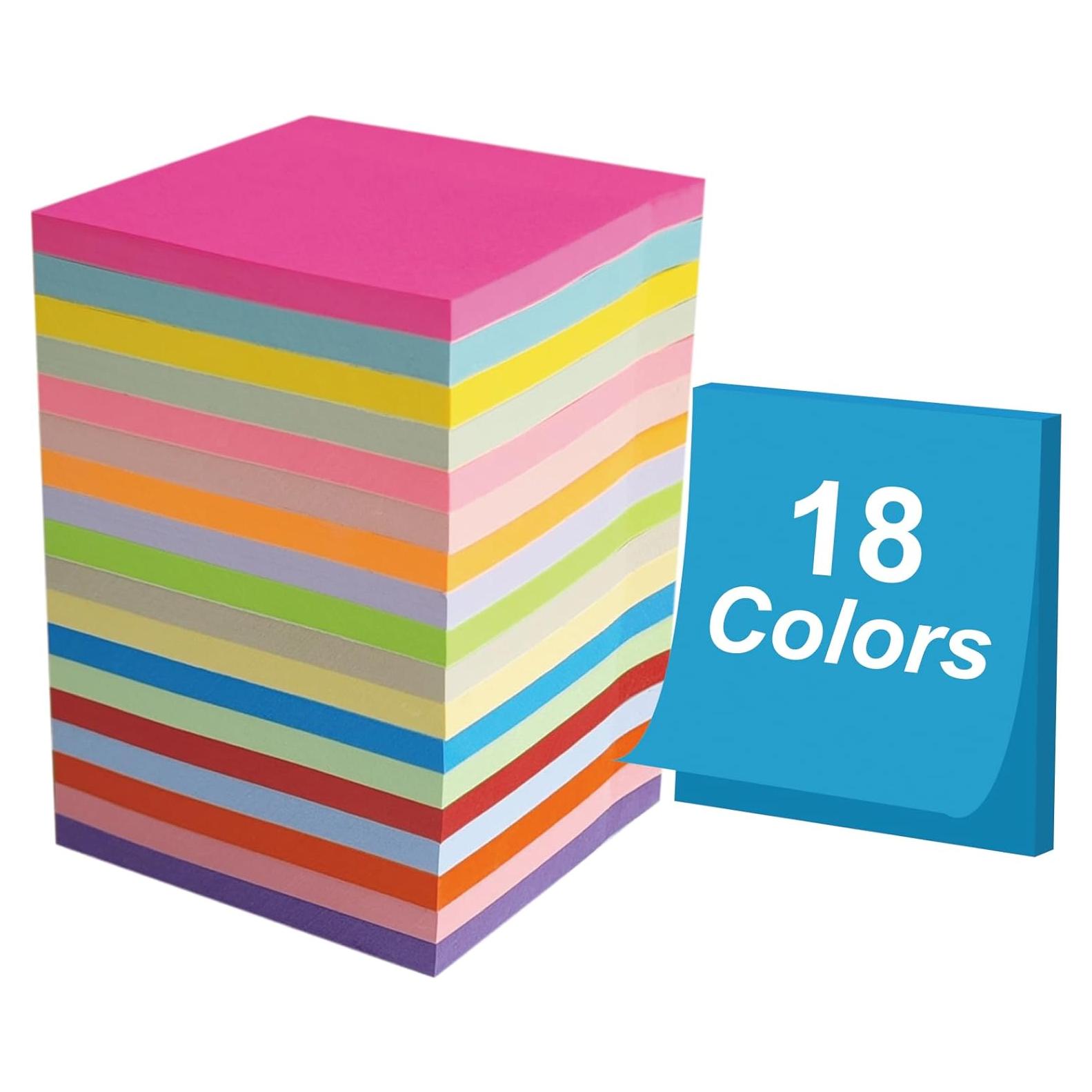 Notas Adhesivas Jiemay 7.62x7.62 cm 1008 Hojas 18 Colores