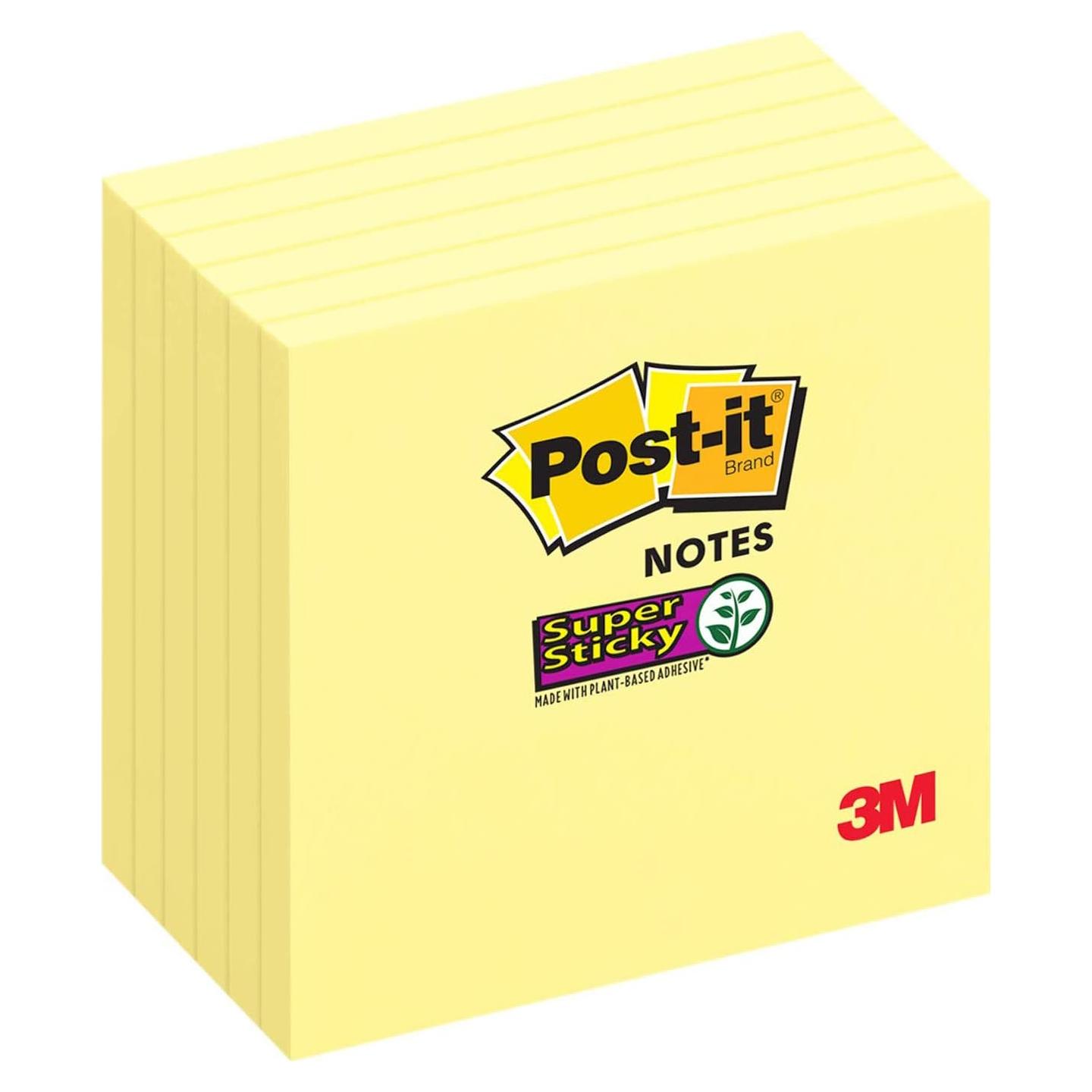 Notas Super Adhesivas Post-it 7.6x7.6 cm Amarillo Canario 6 Bloc