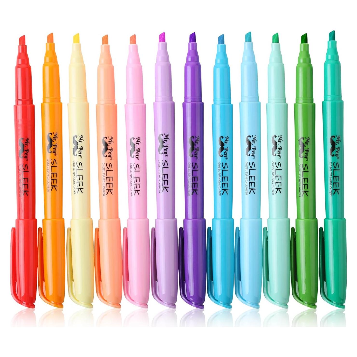 Marcadores Fluorescentes Mr. Pen 12 Piezas Secado Rápido