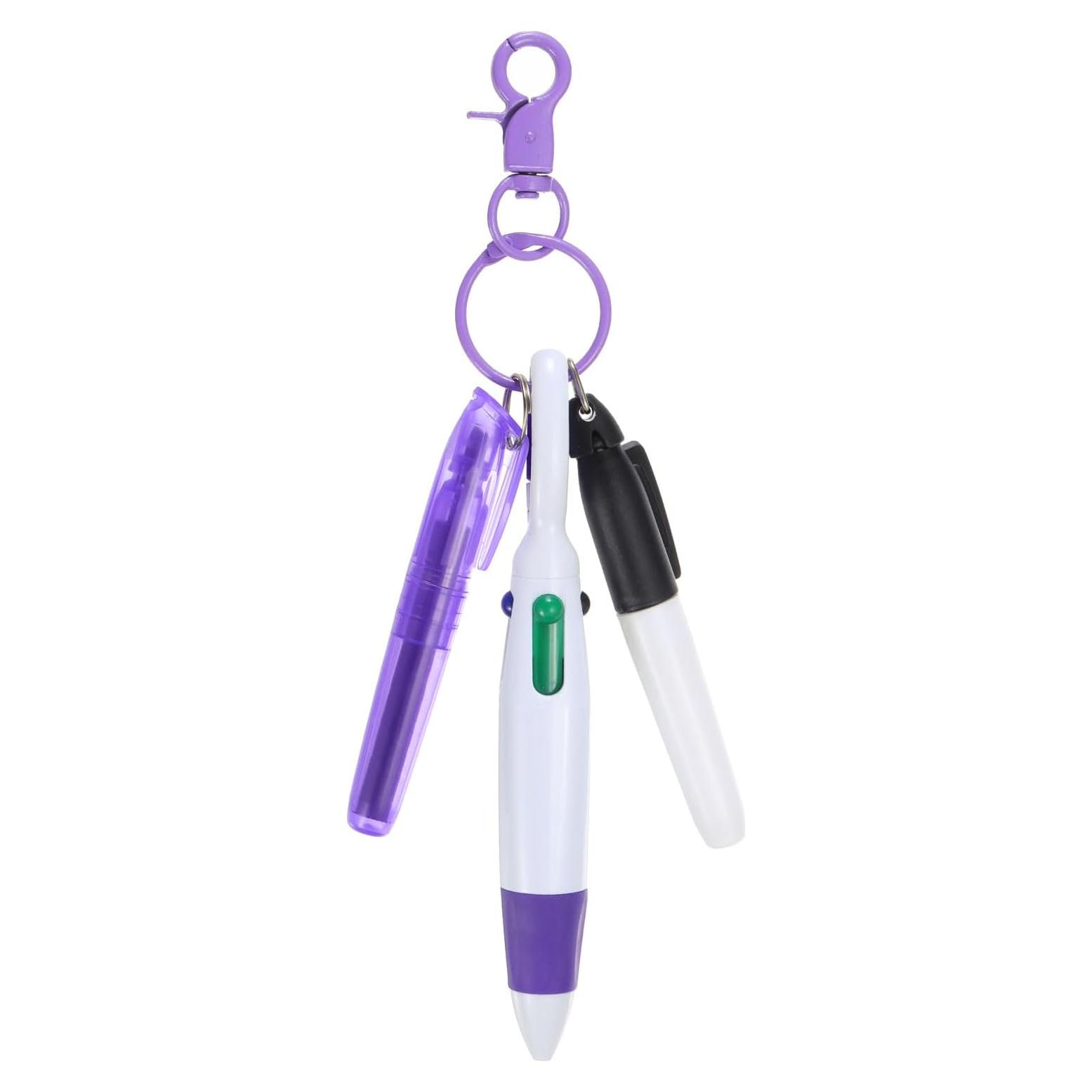 Mini Resaltador PATIKIL Púrpura con Clip para Llave 9 cm