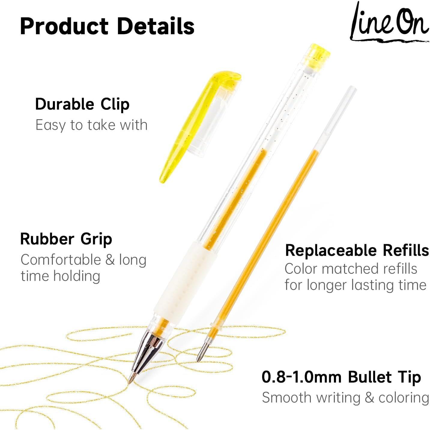 Set de 50 Bolígrafos de Gel Lineon Multicolor con Recargas