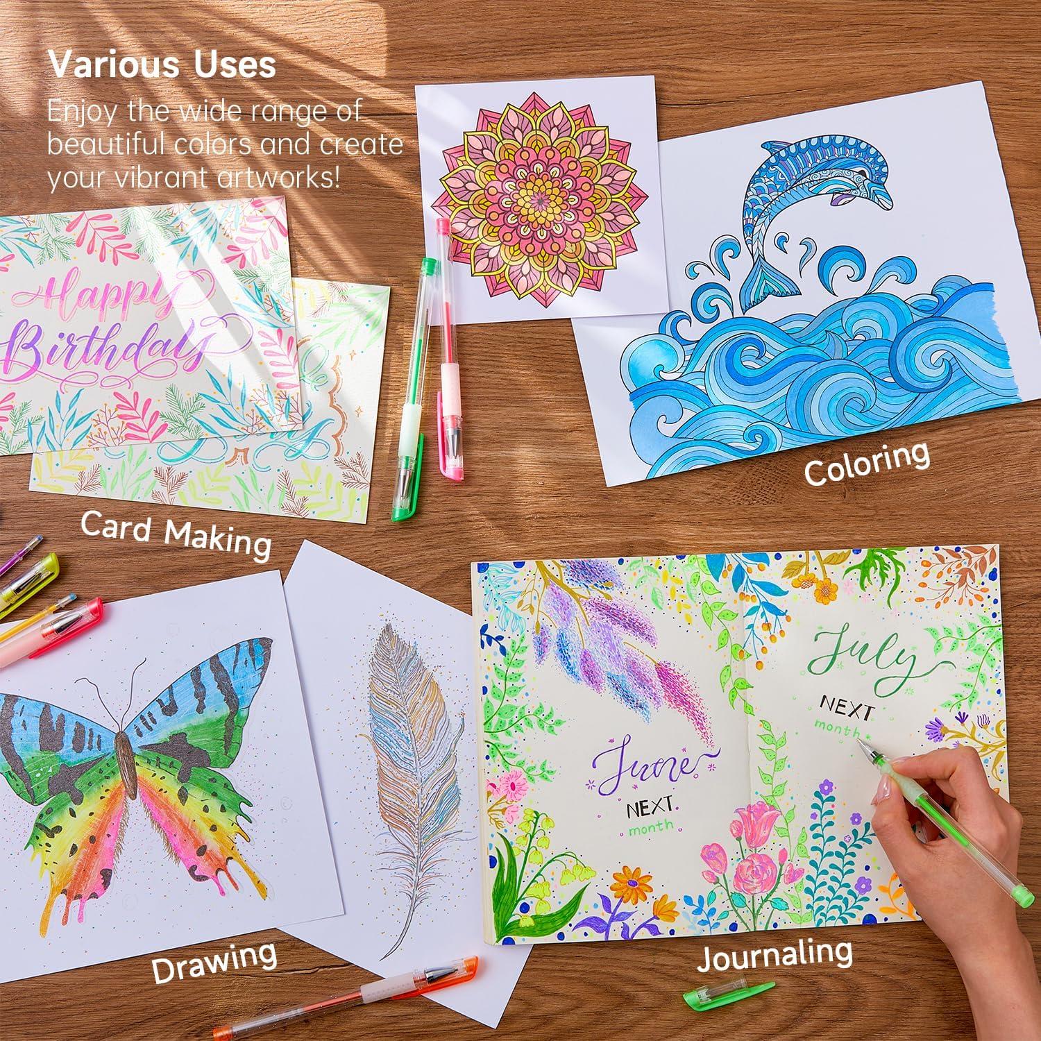 Set de 50 Bolígrafos de Gel Lineon Multicolor con Recargas