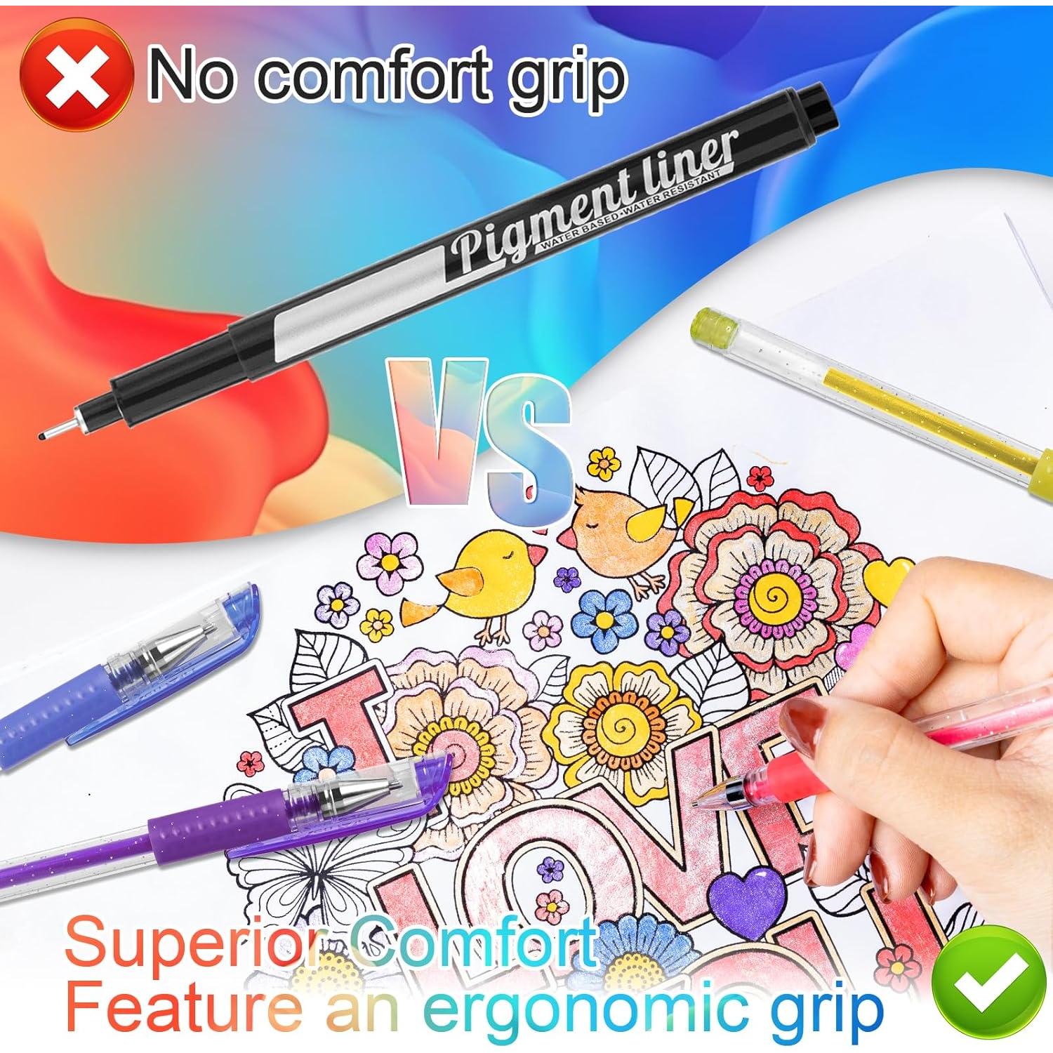 Set de 36 Bolígrafos de Gel Brillante Aen Art para Colorear