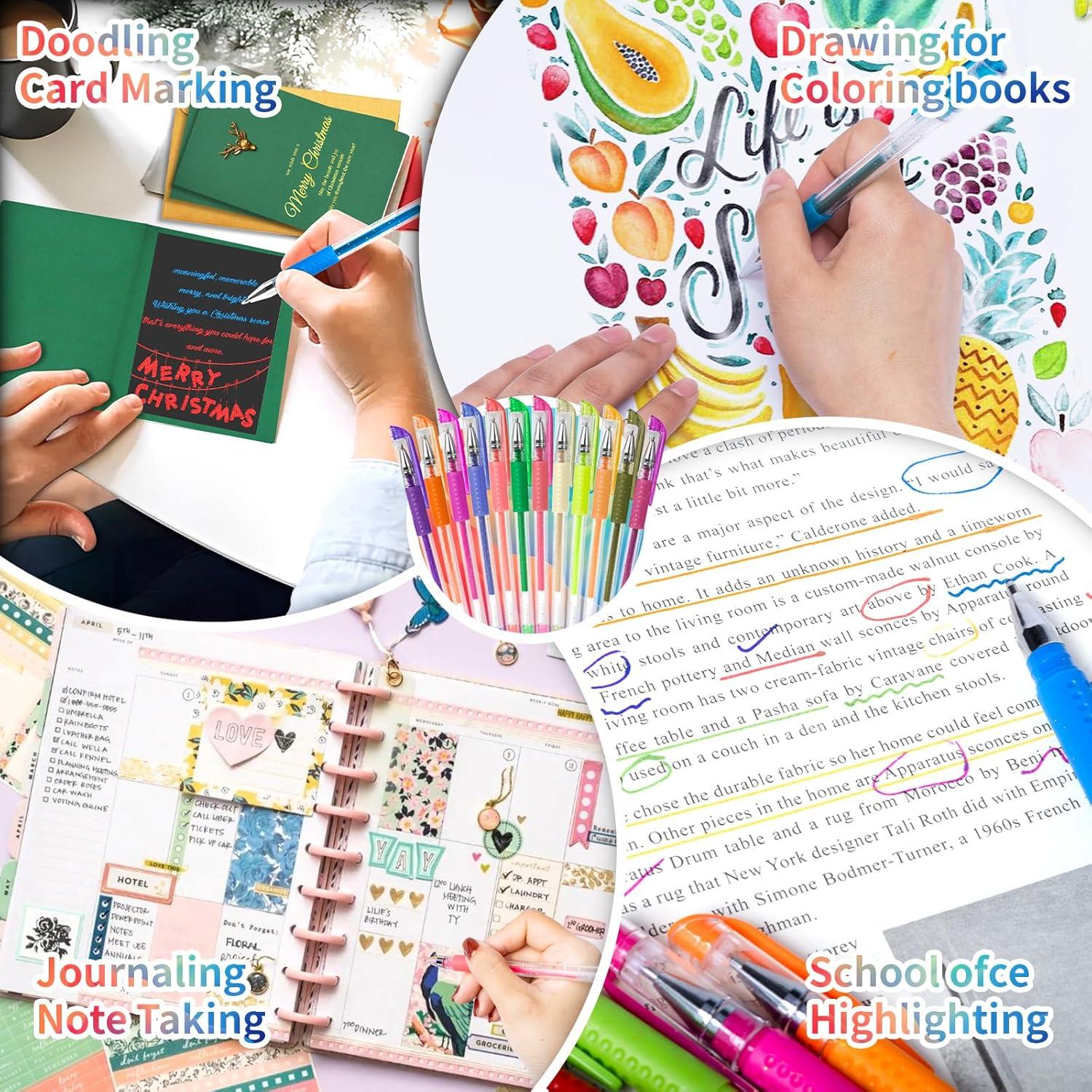 Set de 36 Bolígrafos de Gel Brillante Aen Art para Colorear