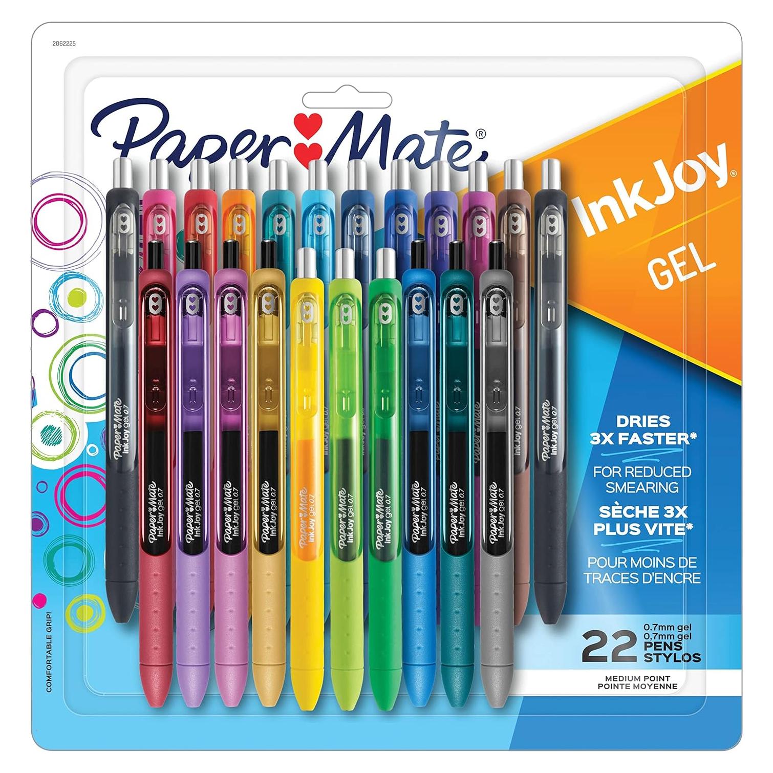 Bolígrafos Gel InkJoy Paper Mate Retráctiles 0.7mm 22 Unidades