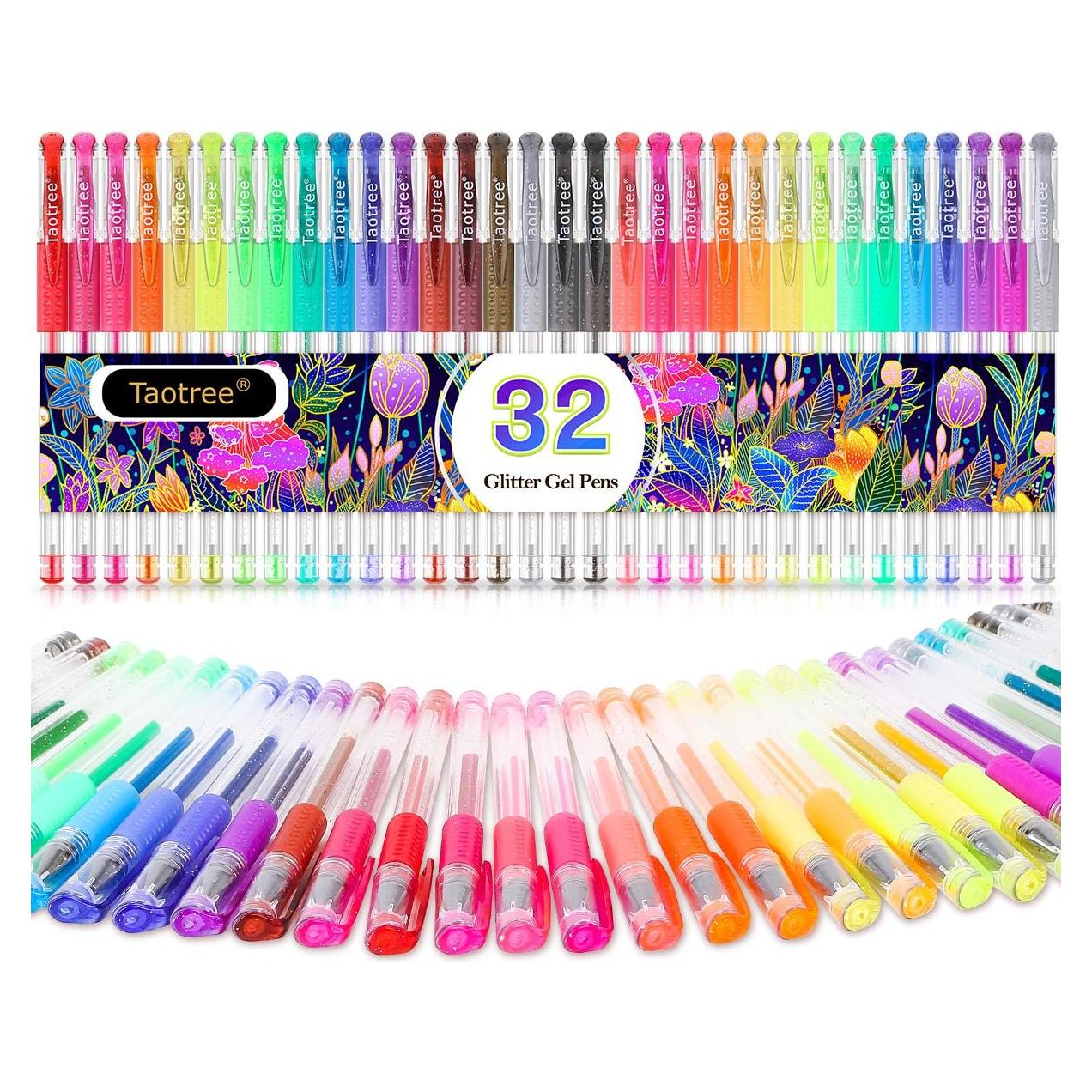 Set de 32 Bolígrafos de Gel Brillante Taotree Multicolor
