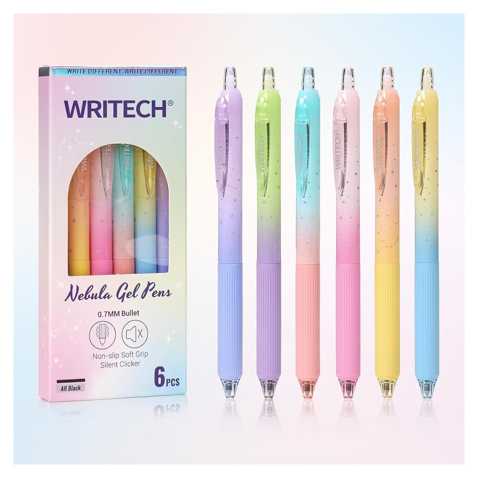 Bolígrafos de Gel WRITECH 0.7mm Retráctiles Multicolor 6ct